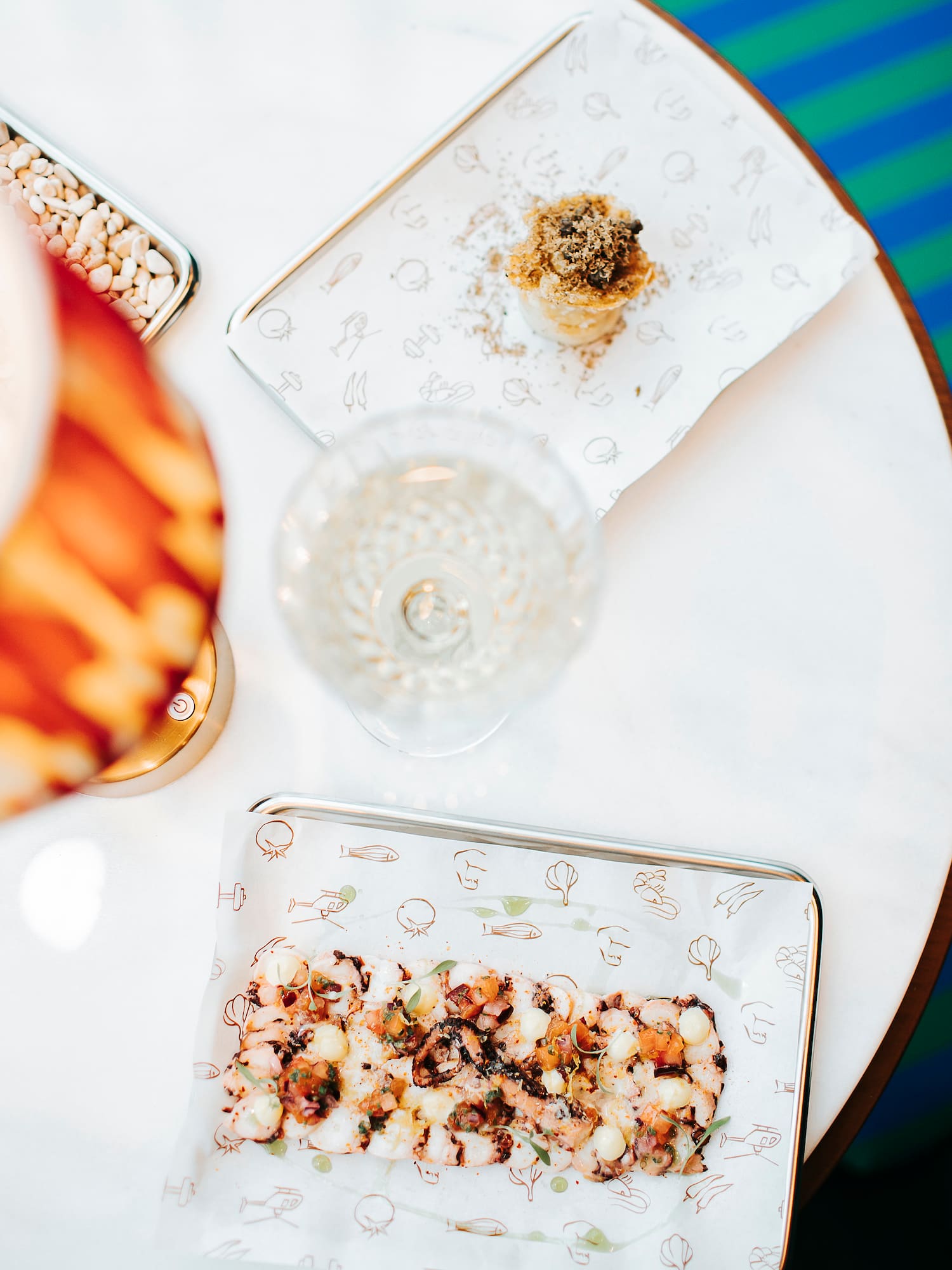 a tray of food on a table