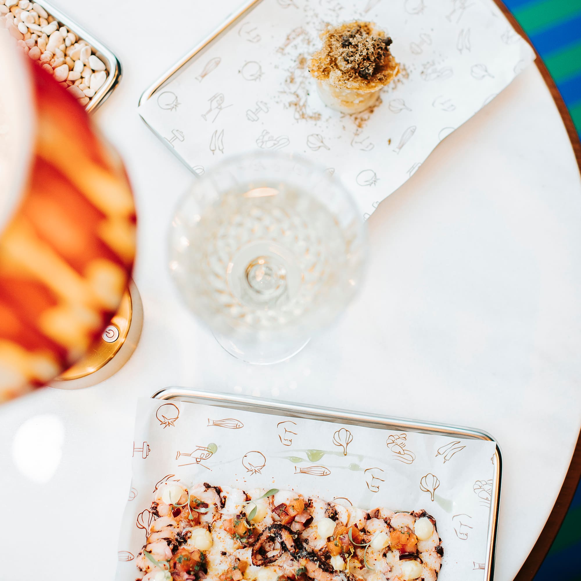 a tray of food on a table