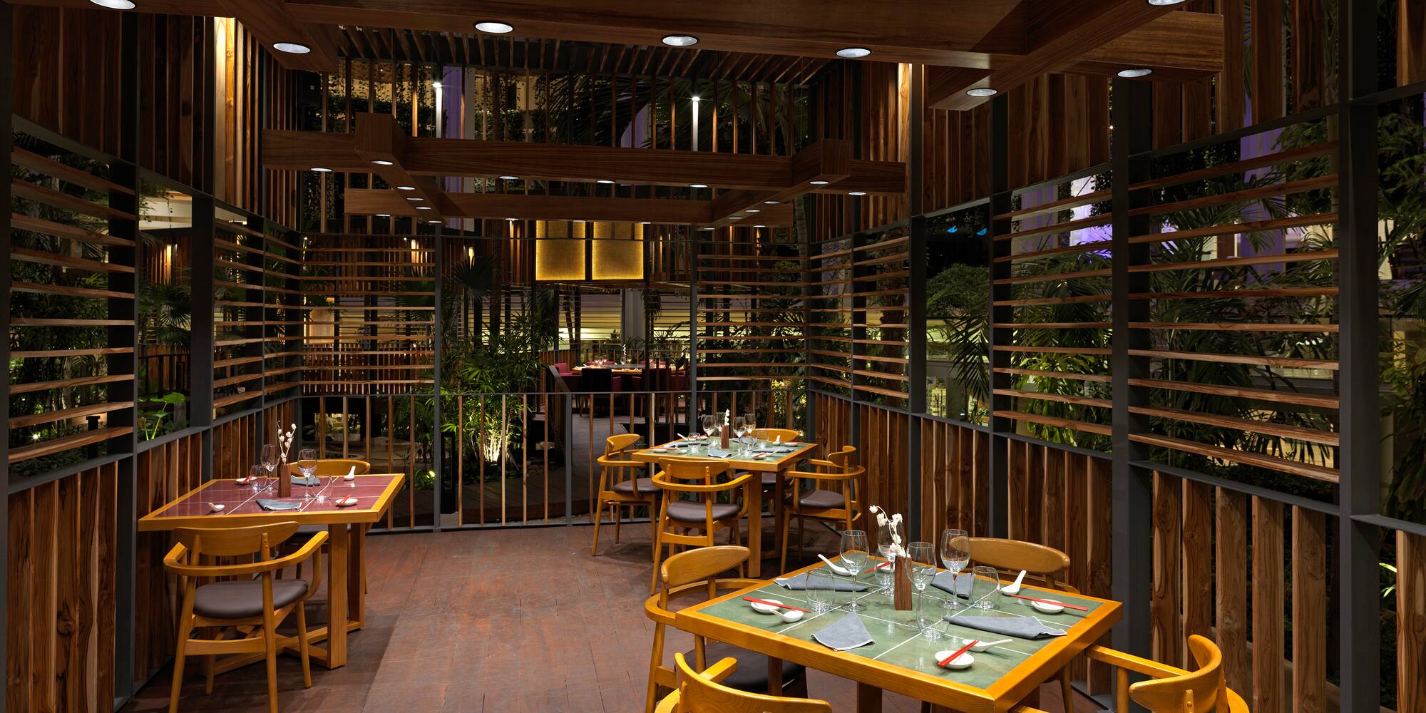 a restaurant with tables and chairs