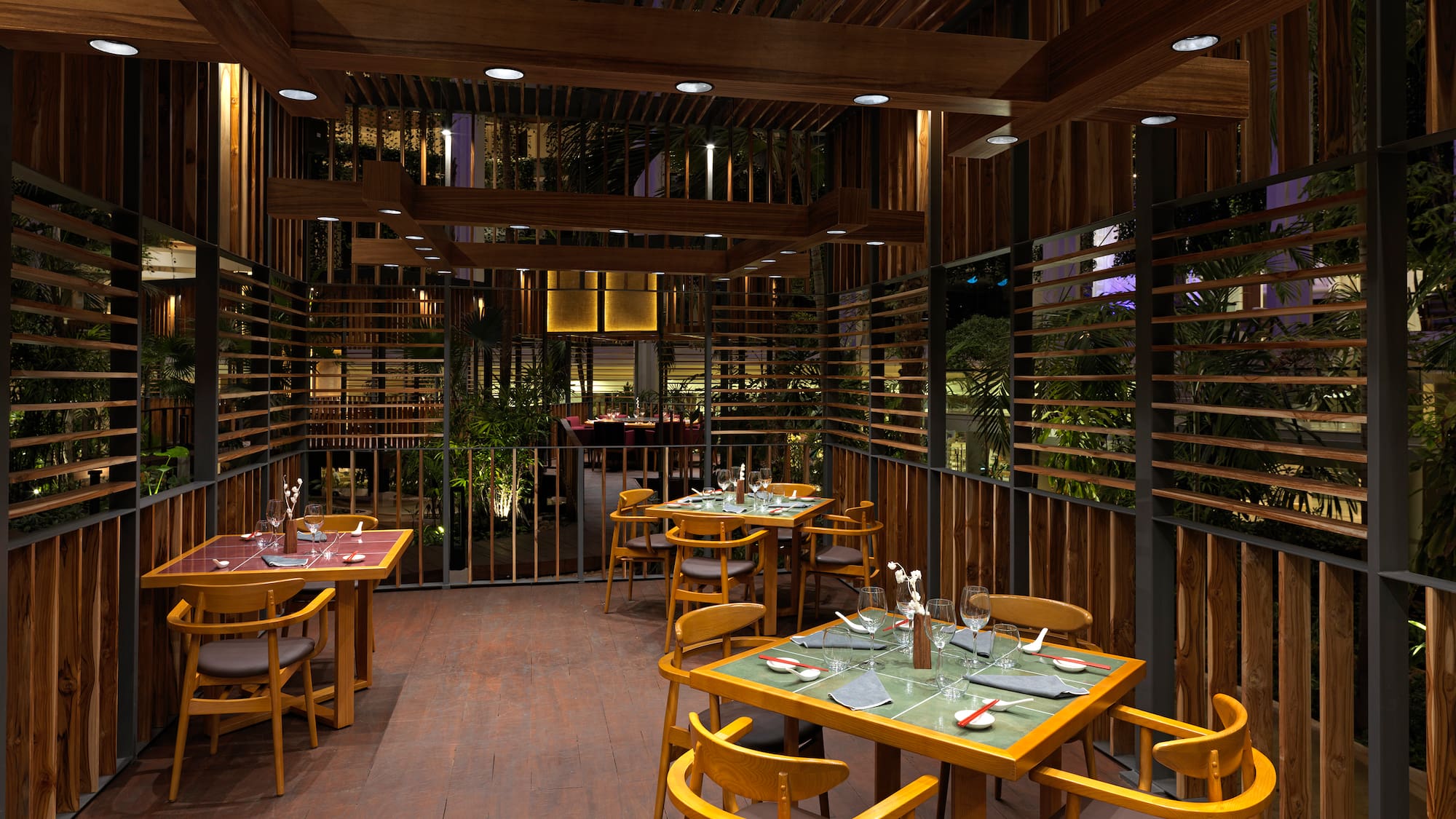 a restaurant with tables and chairs