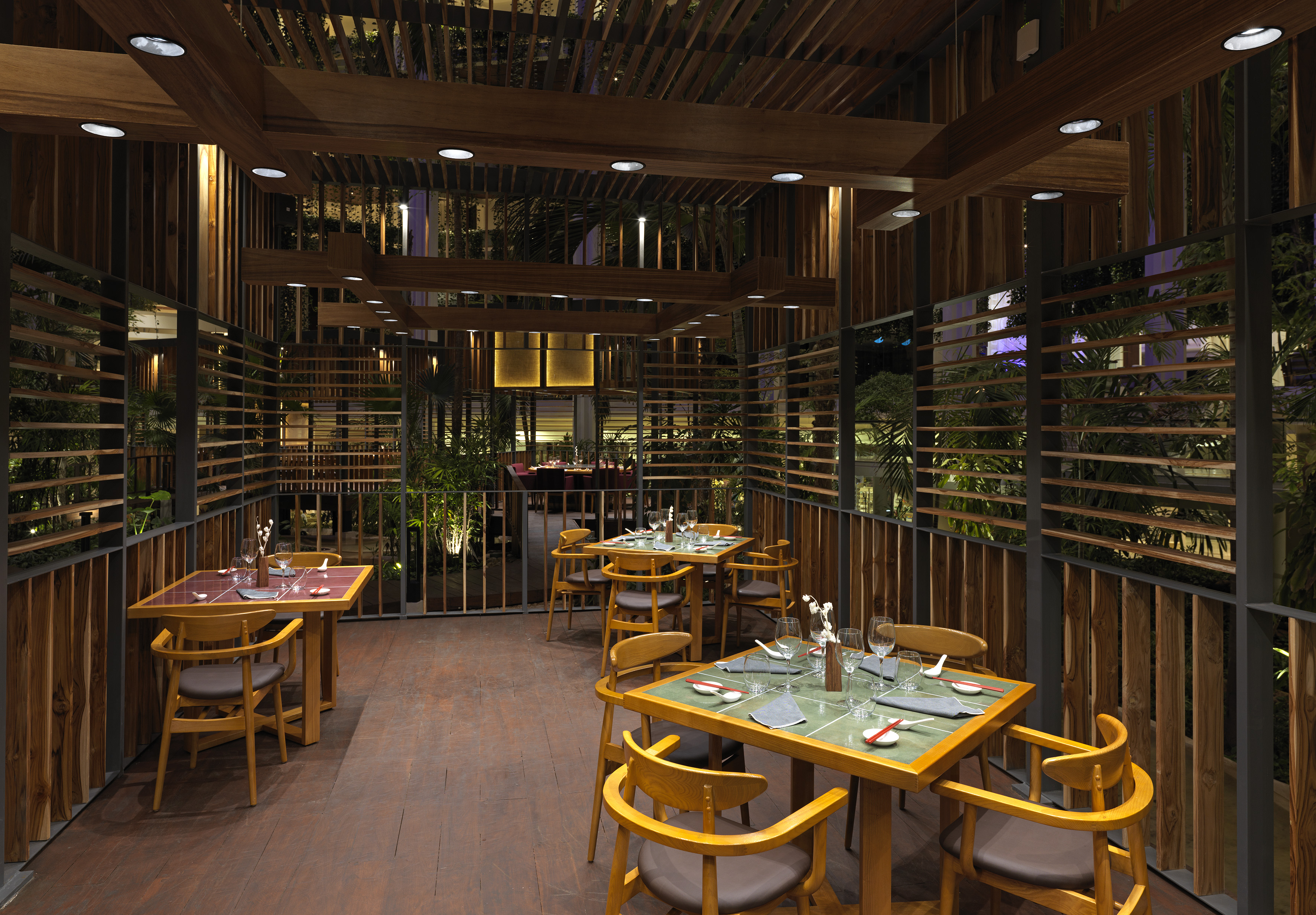 a restaurant with tables and chairs