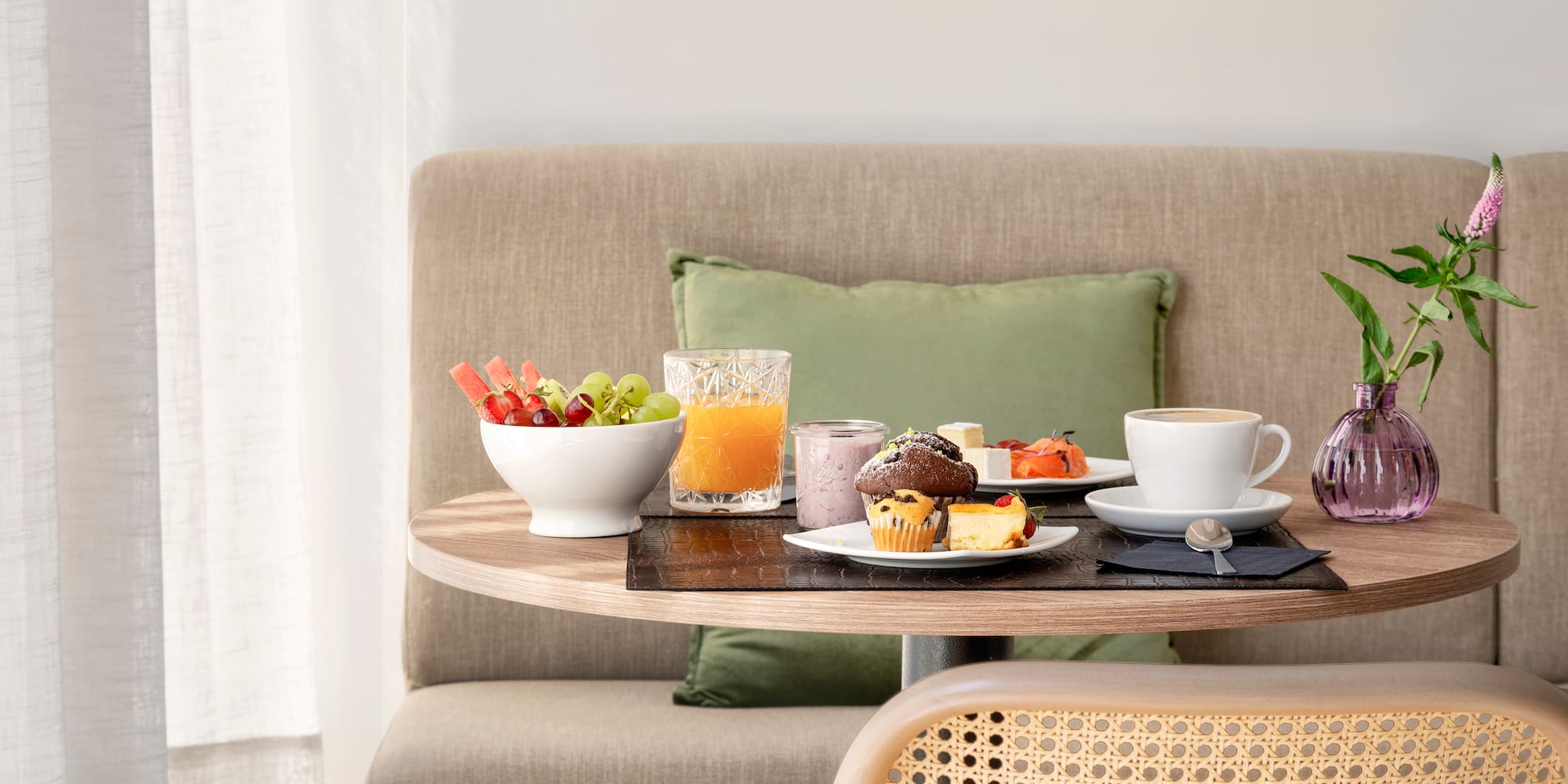 a table with food on it