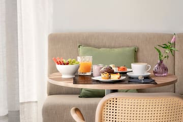 a table with food on it