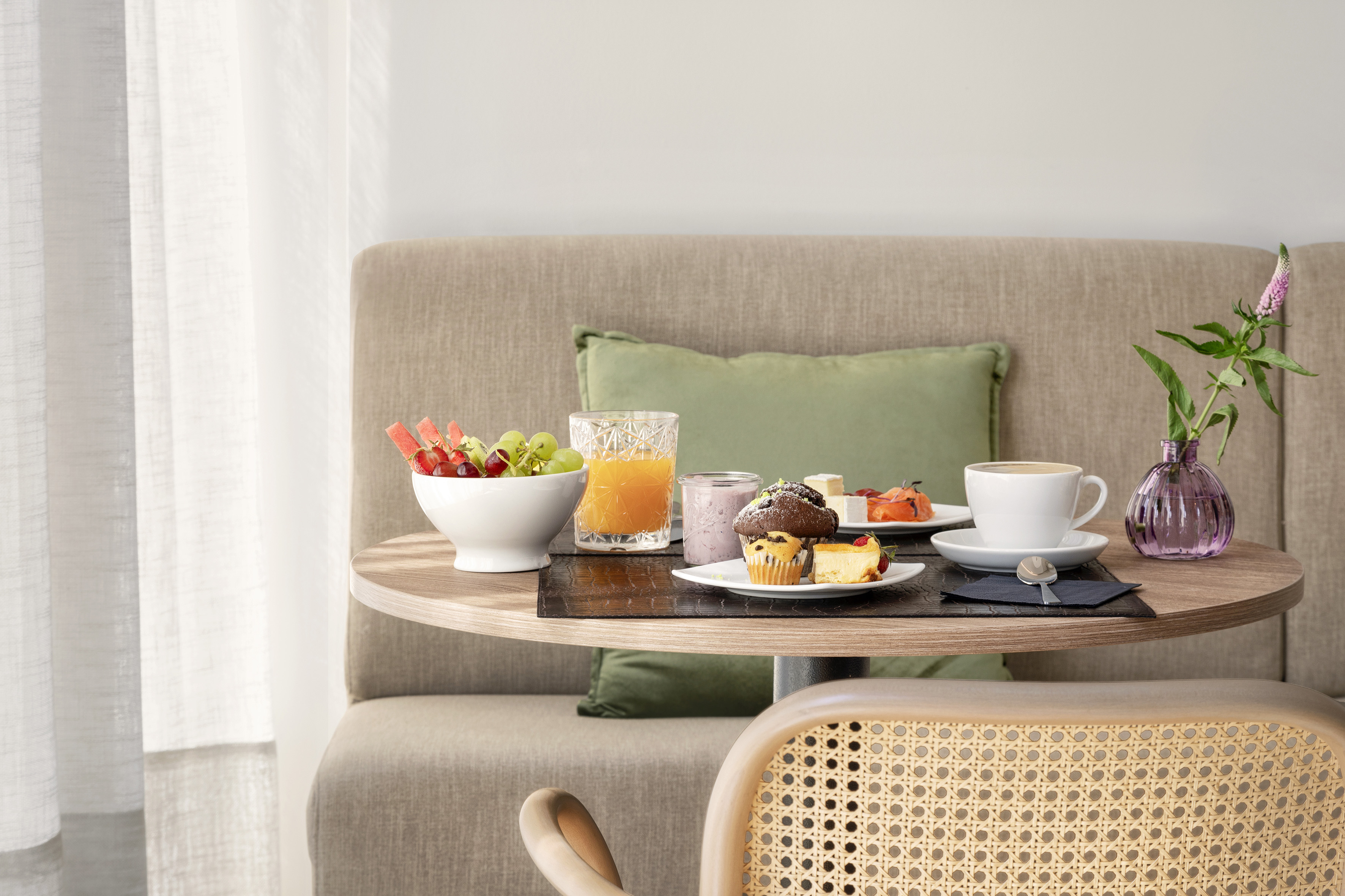 a table with food on it
