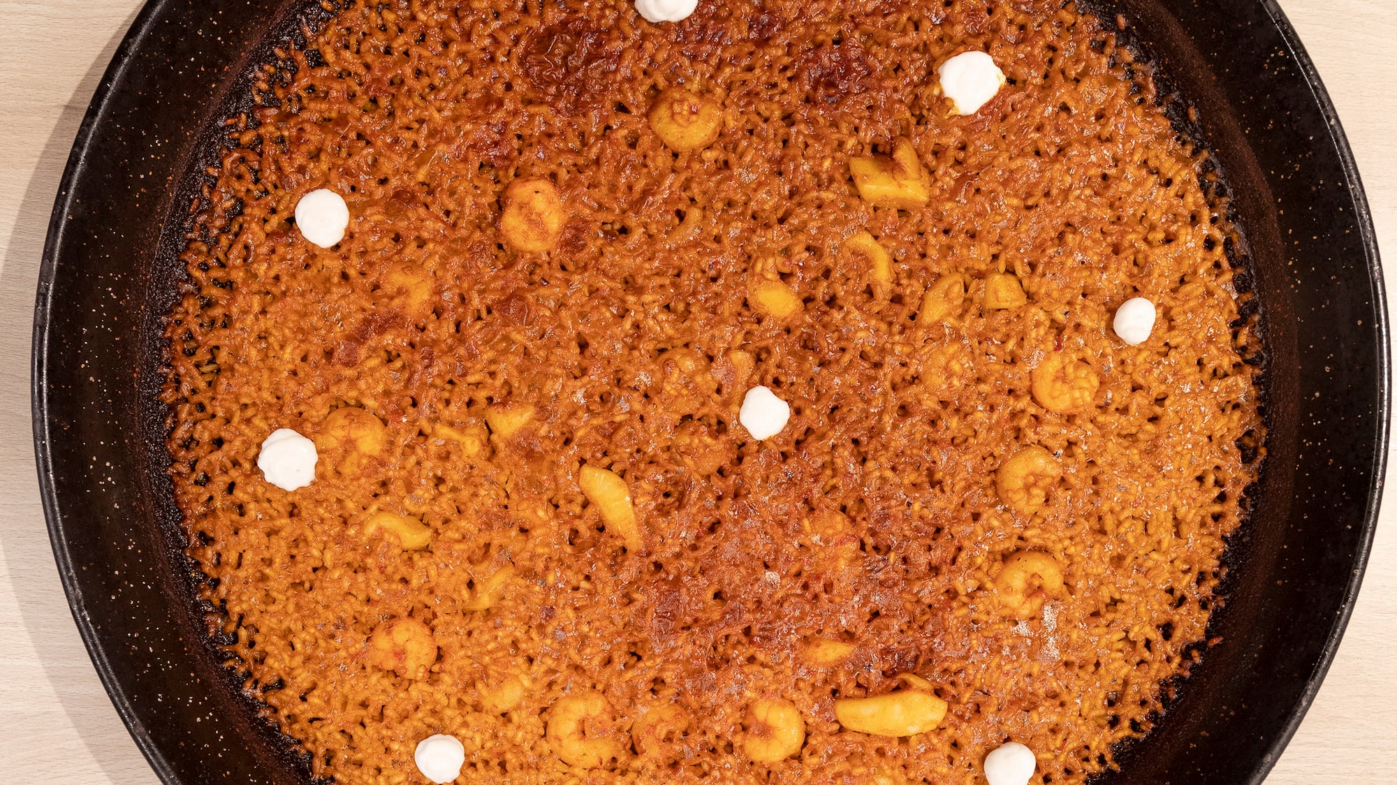 a pan of food on a table
