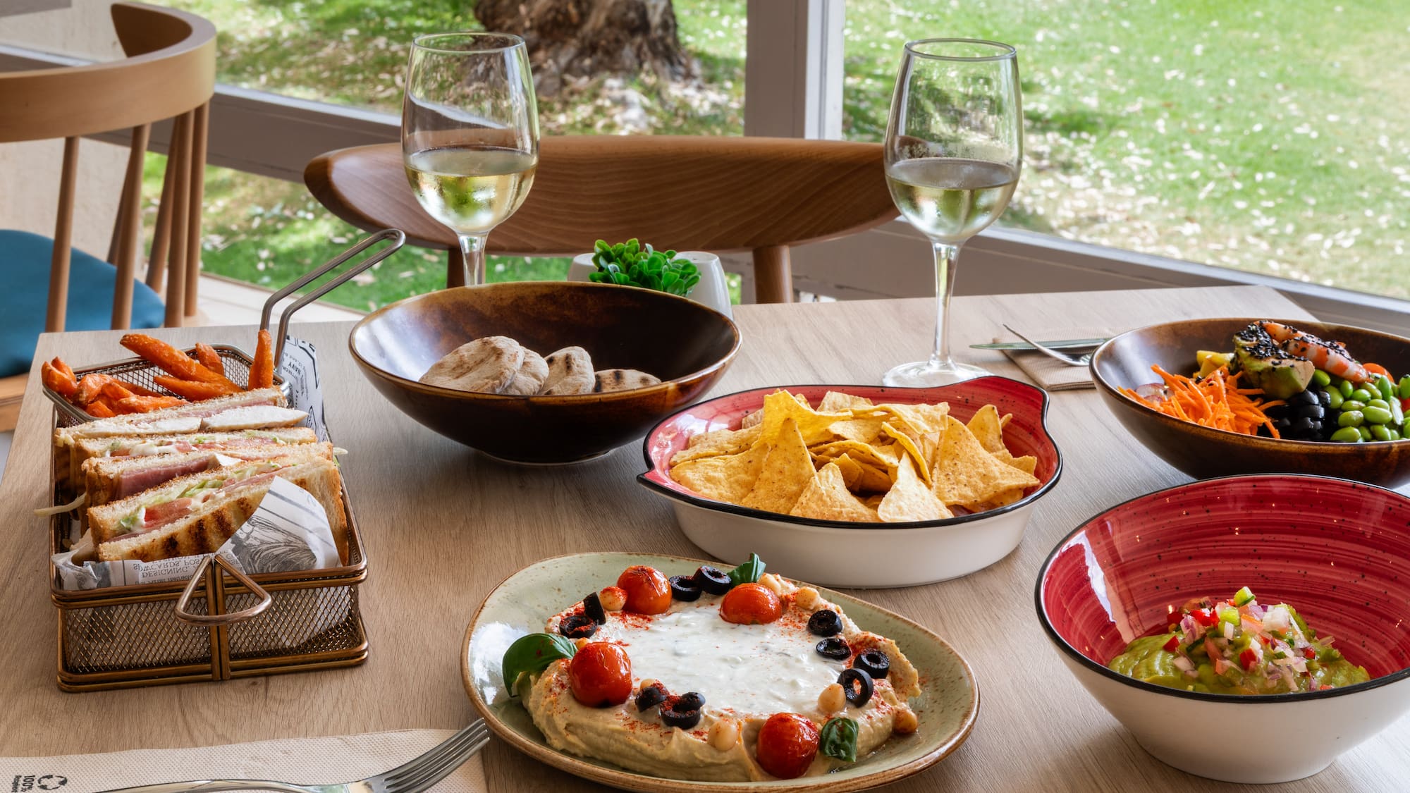 a table with food on it