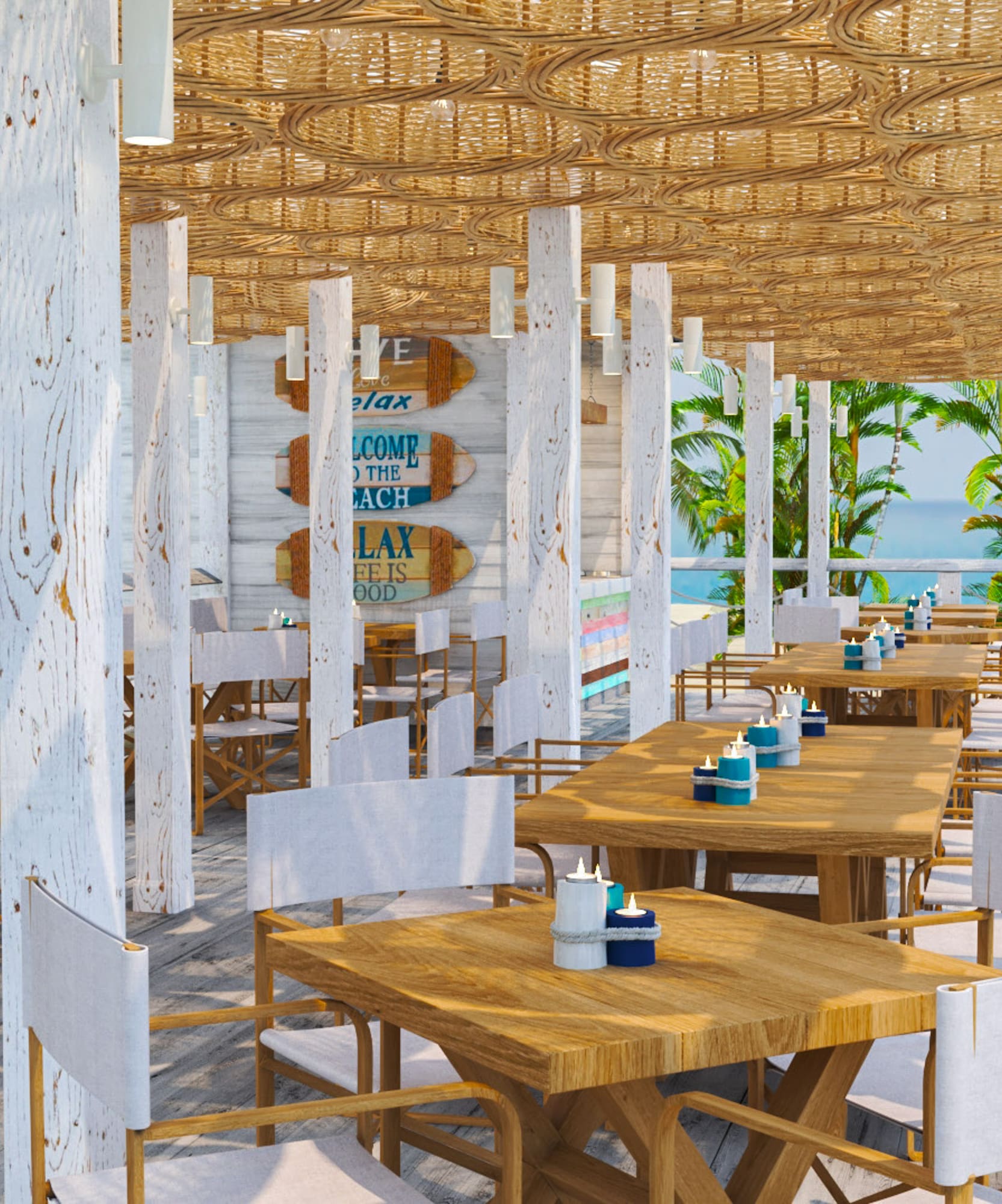 a restaurant with tables and chairs