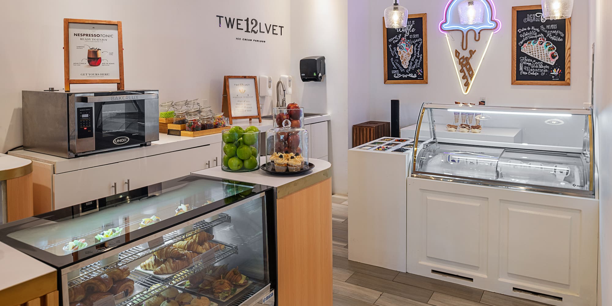 a bakery with food on display