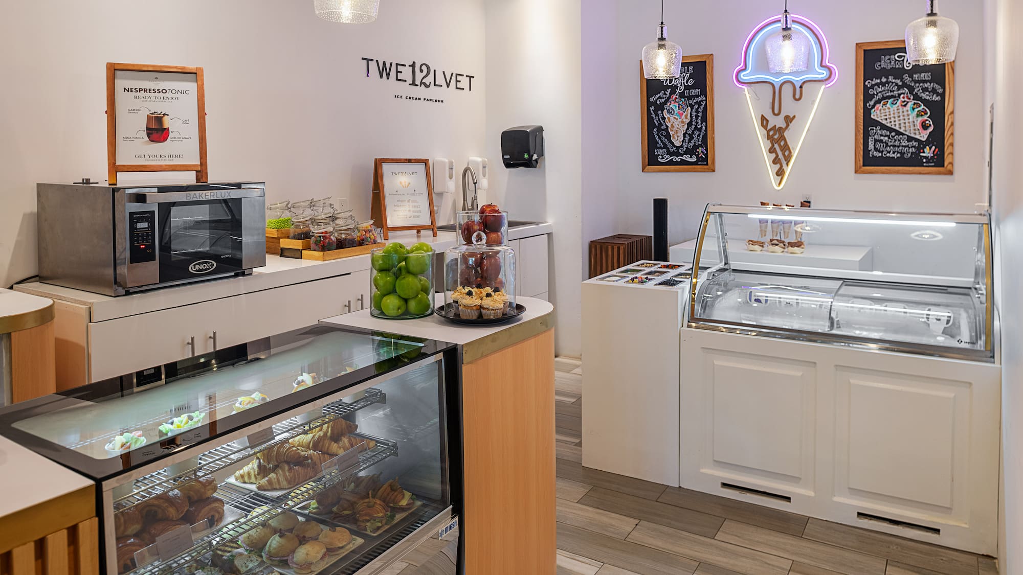 a bakery with food on display