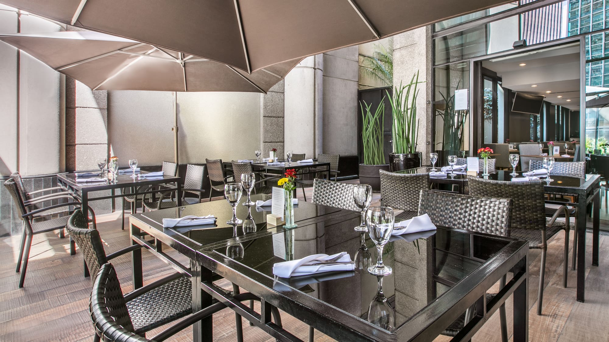 a table set up for a meal