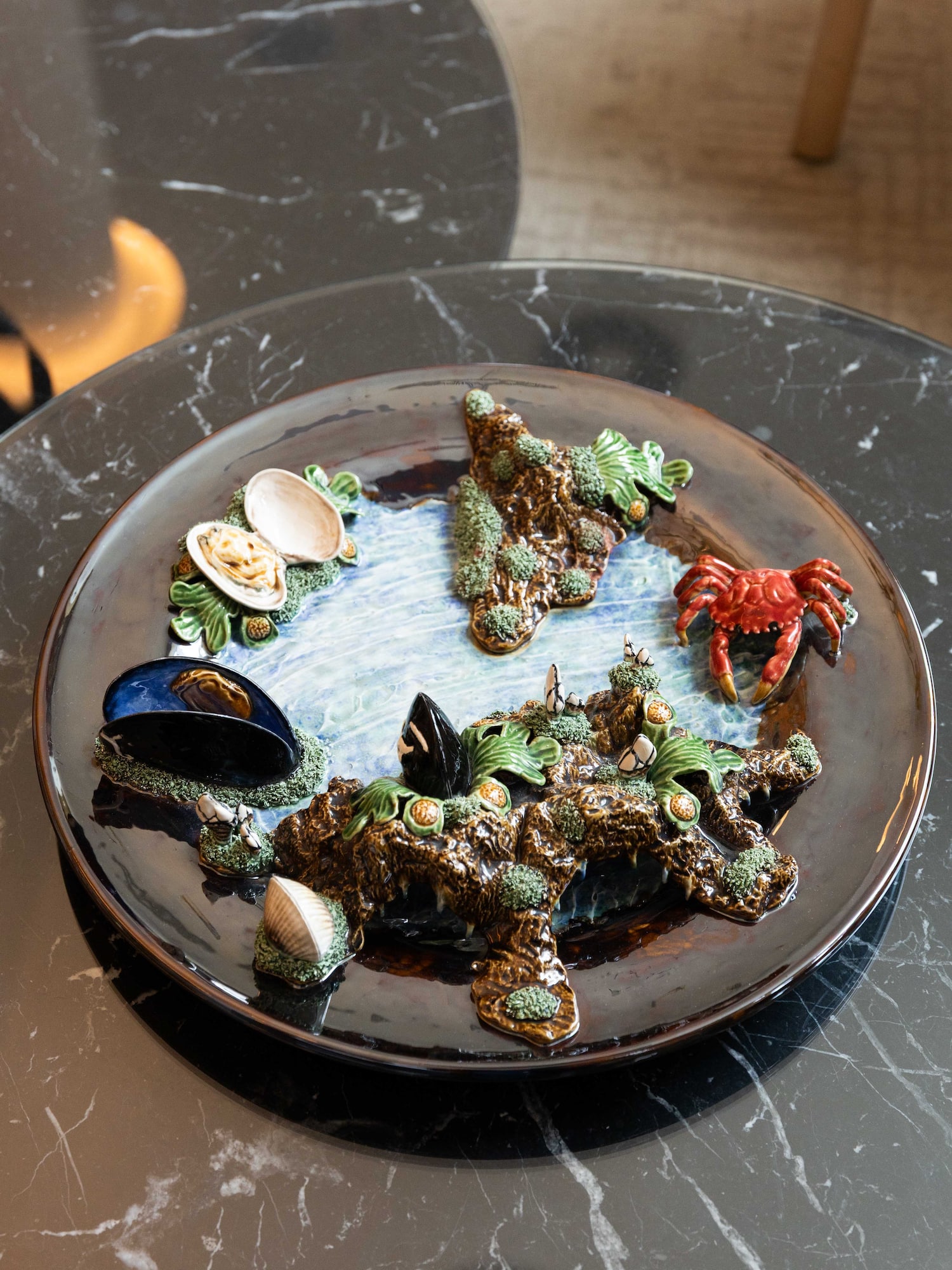 a plate with a sea theme on it