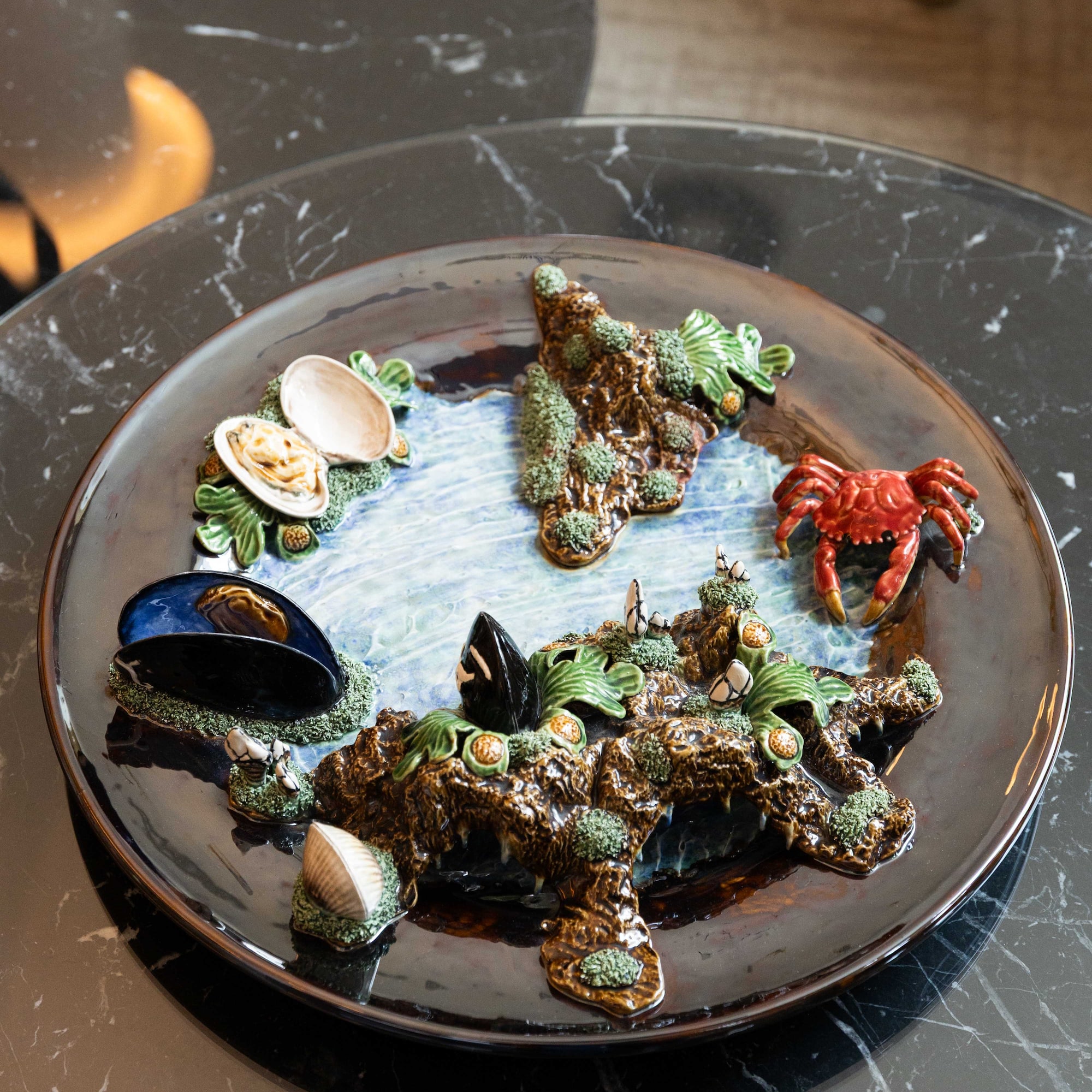 a plate with a sea theme on it