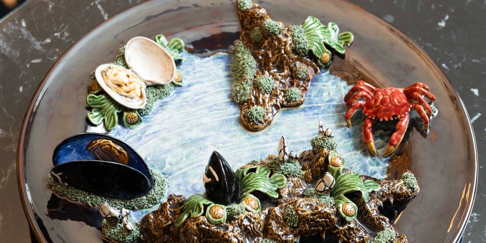 a plate with a sea theme on it