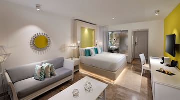a room with a bed and a couch