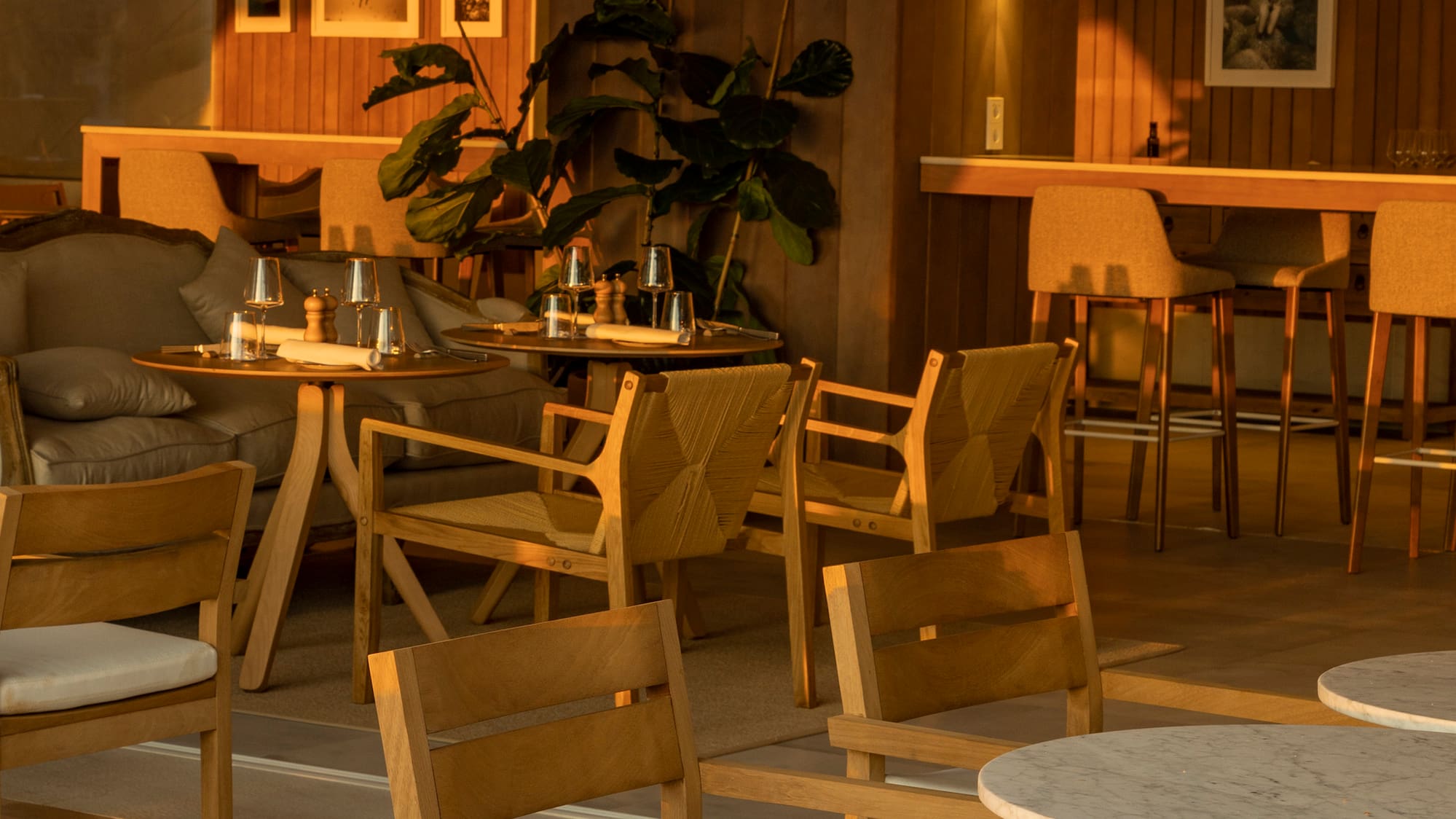 a room with tables and chairs