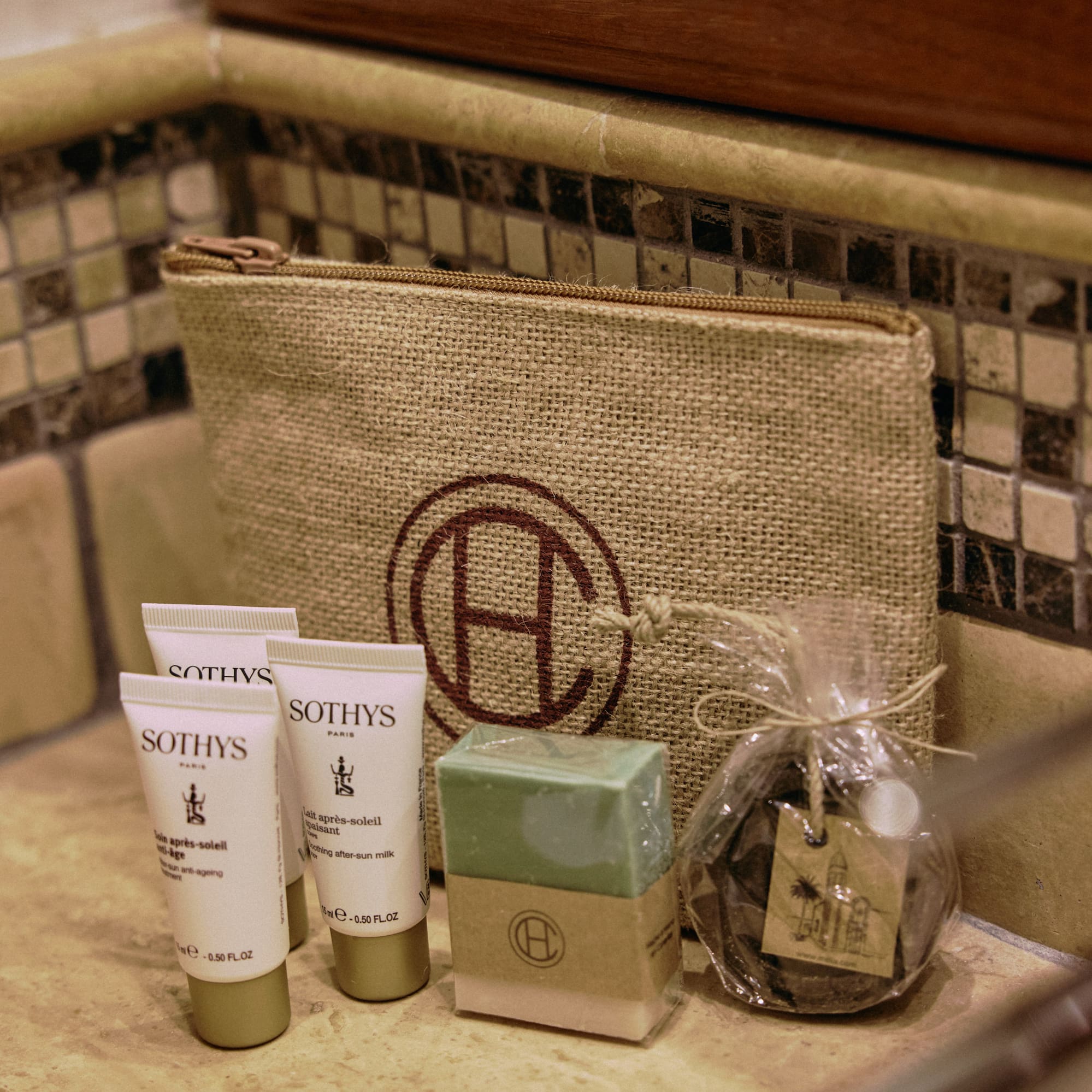 a small bag with a small bag and a small toiletries