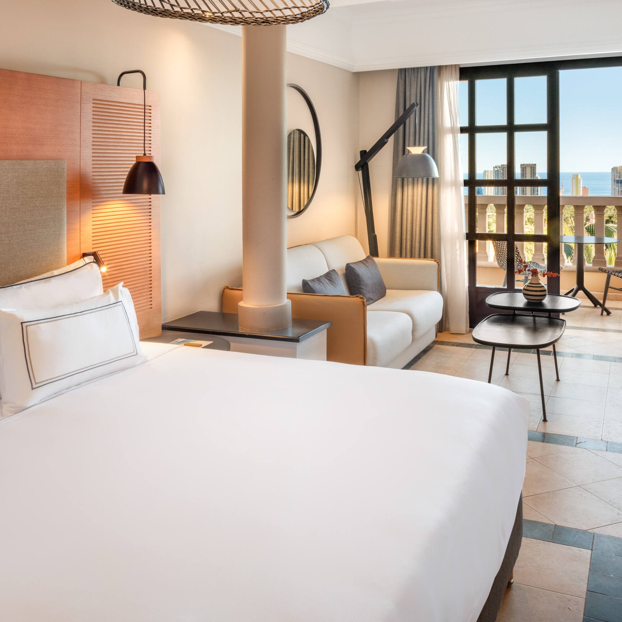 a room with a bed and a couch