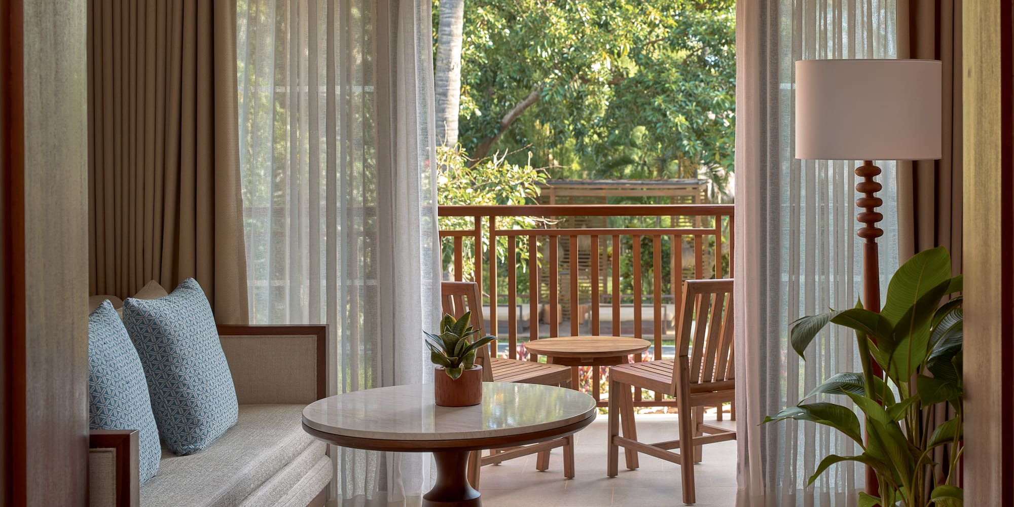 a room with a table and chairs