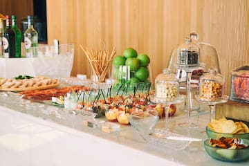 a table with food on it