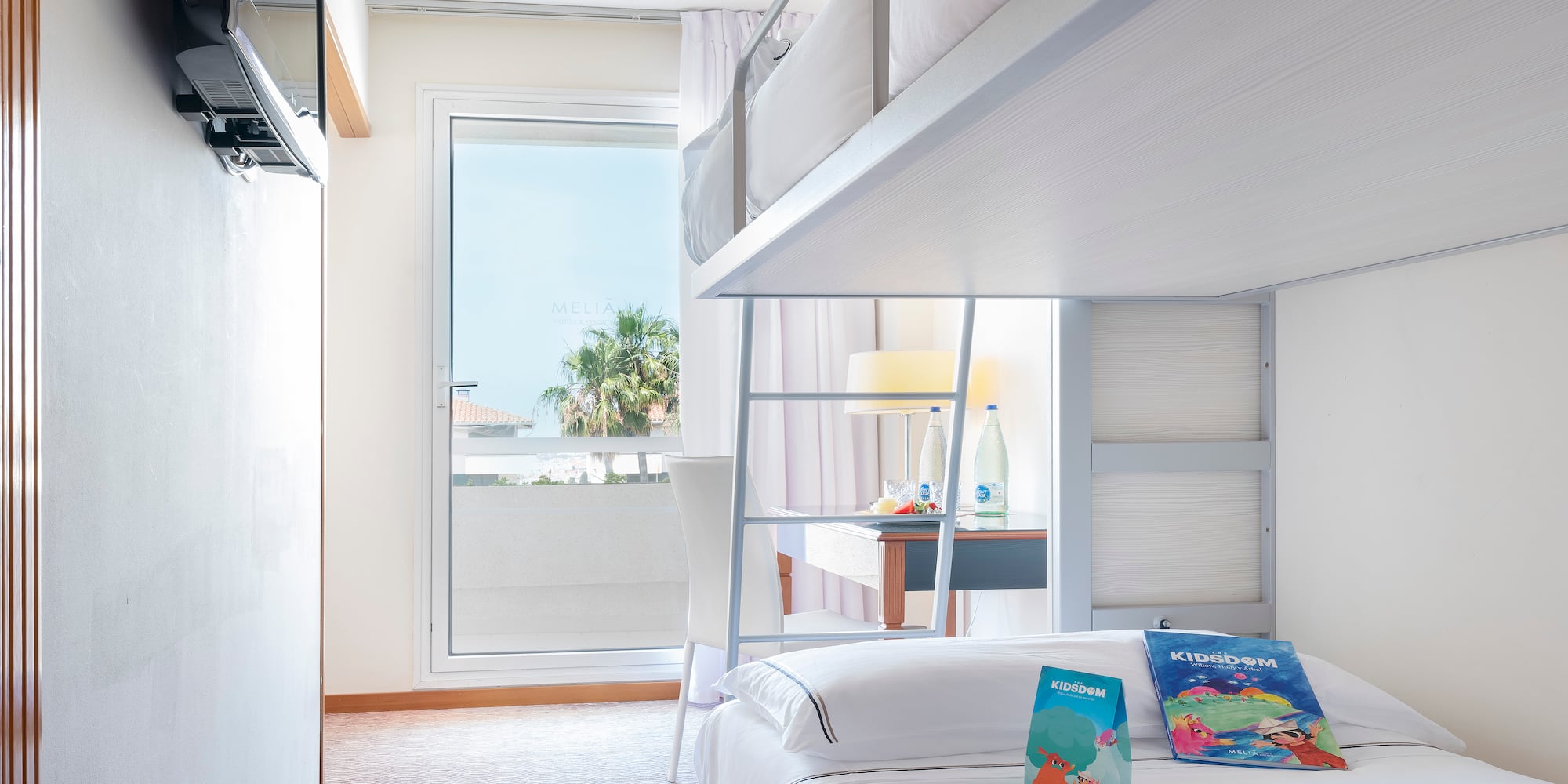 a bunk bed in a hotel room