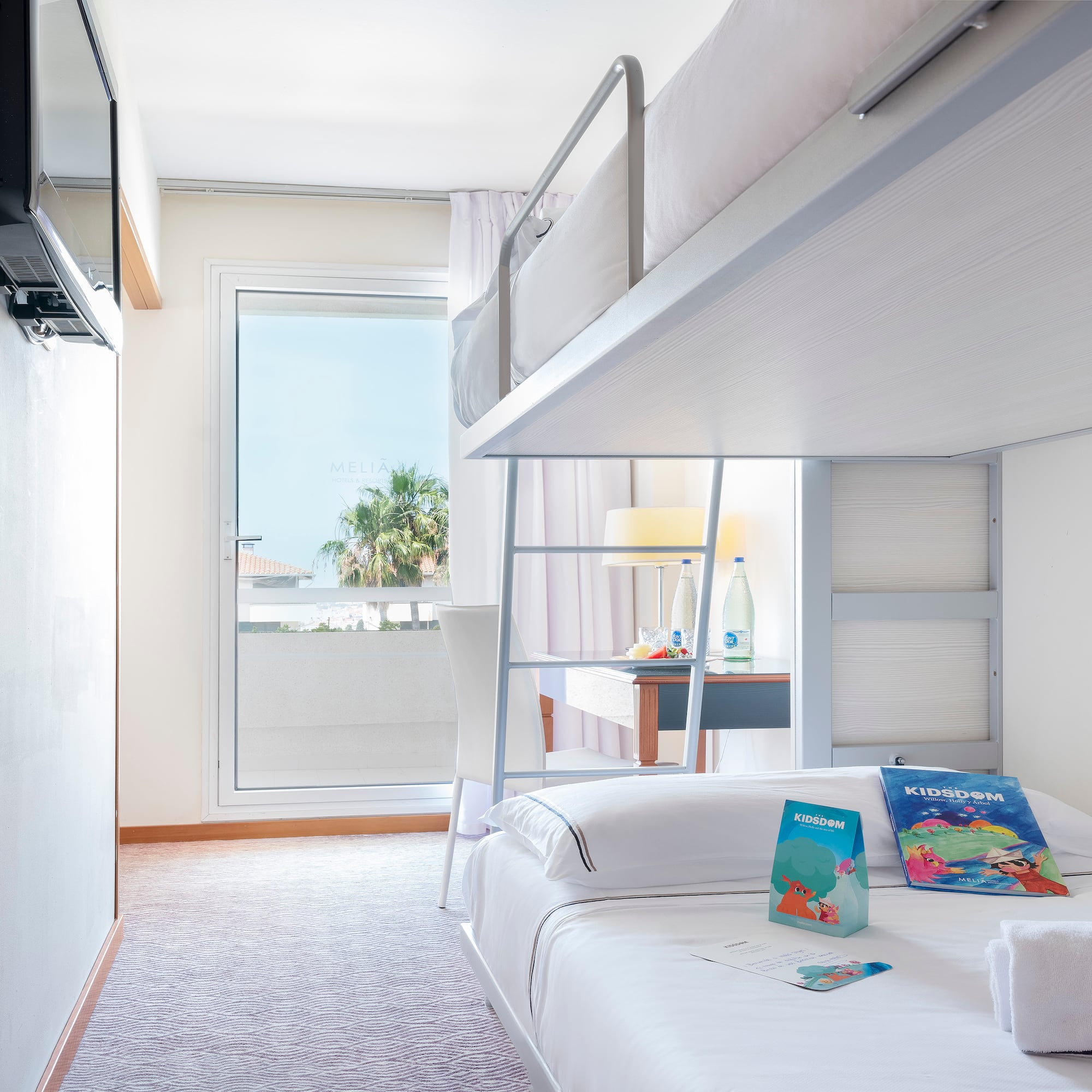 a bunk bed in a hotel room