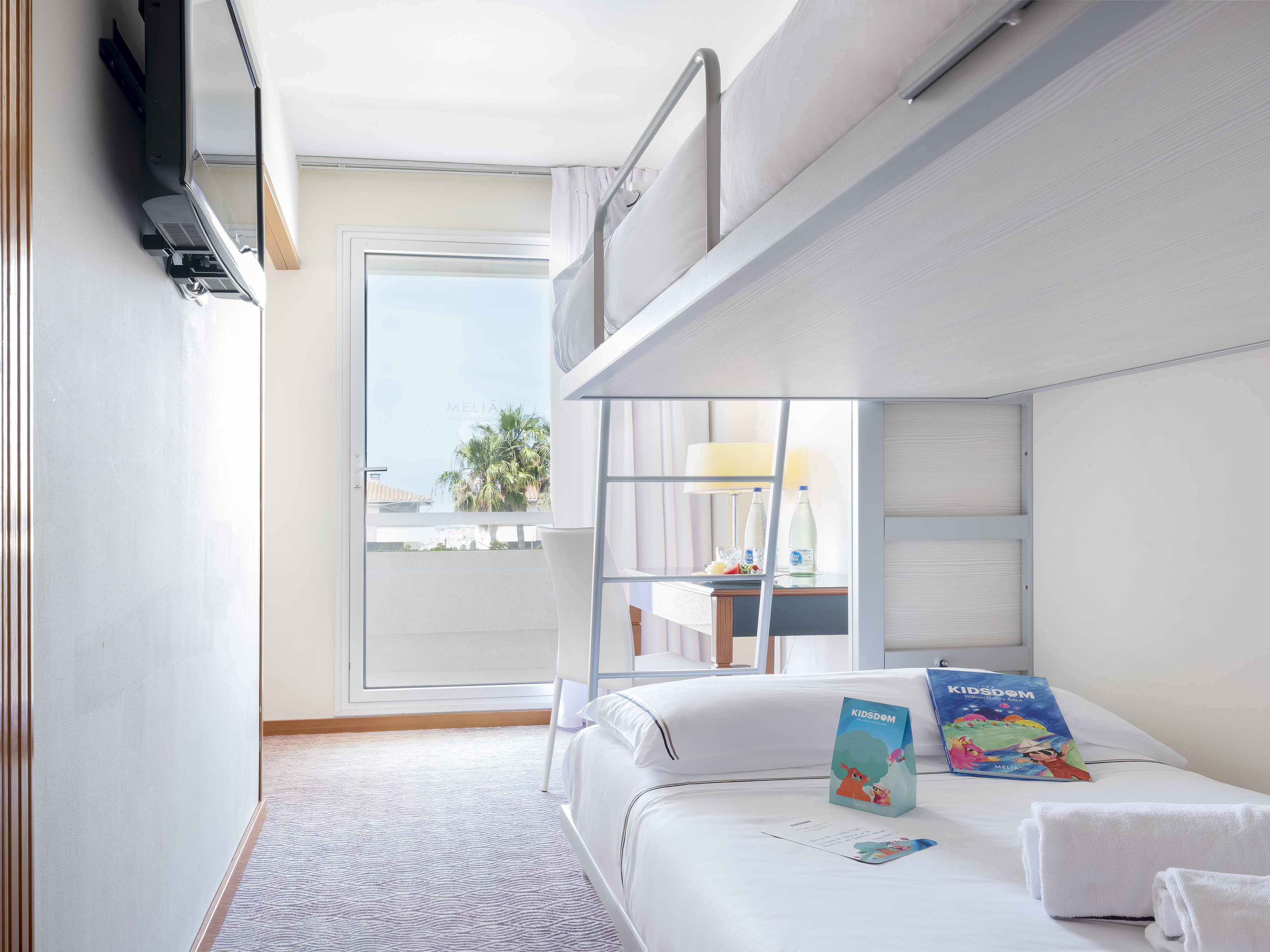 a bunk bed in a hotel room