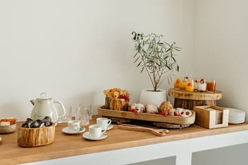a table with food on it