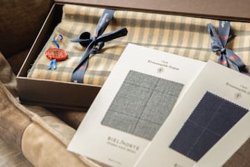 a fabric samples in a box