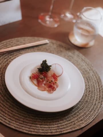 a plate of food on a table