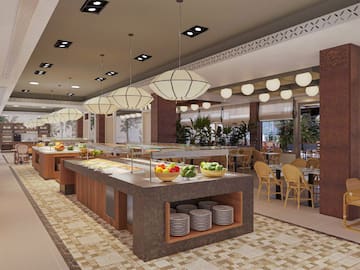 a food buffet in a restaurant