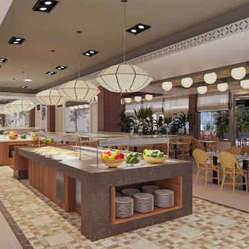 a food buffet in a restaurant