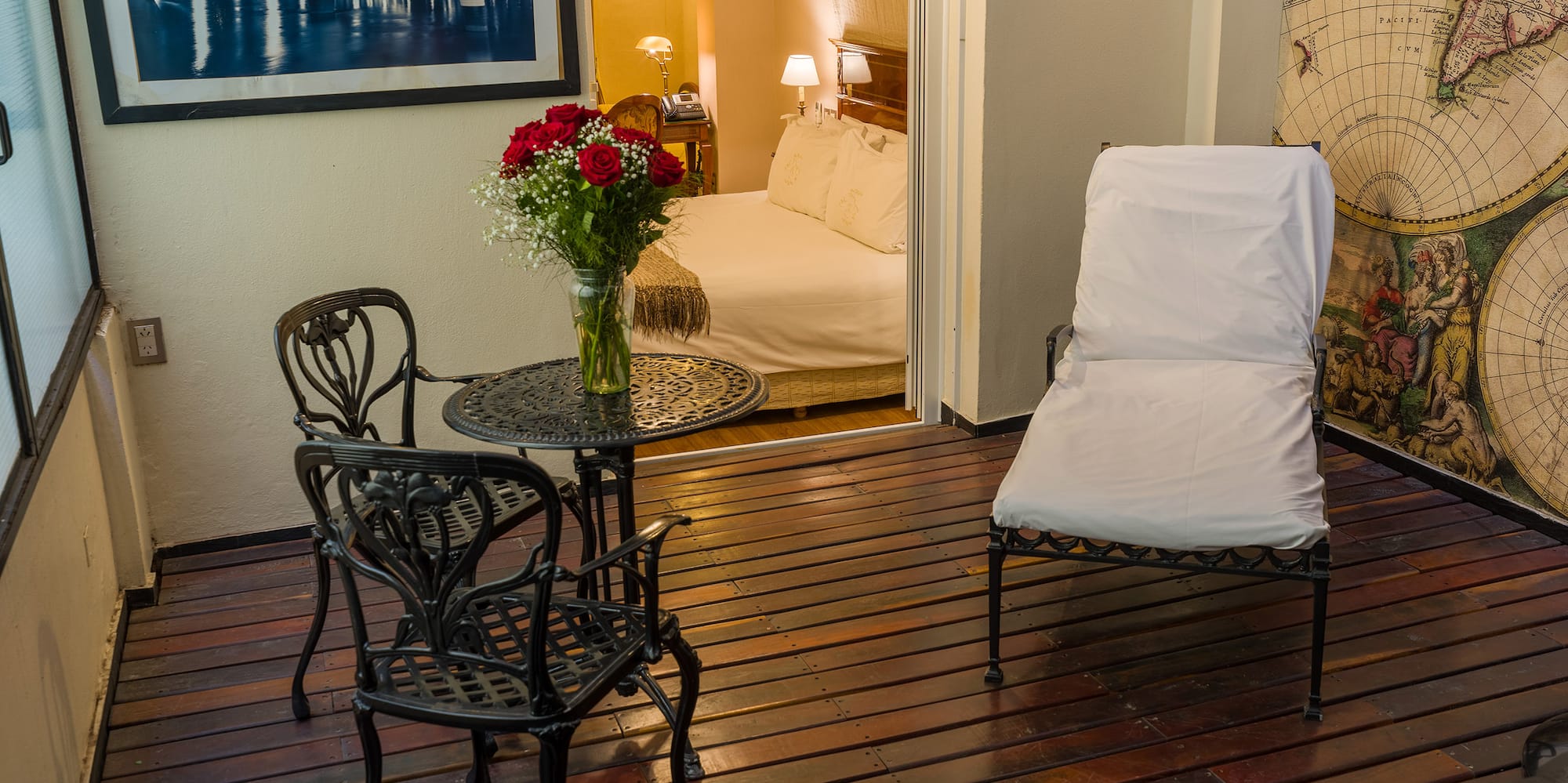 a room with a bathtub and a chair