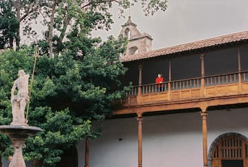 a person standing on a balcony