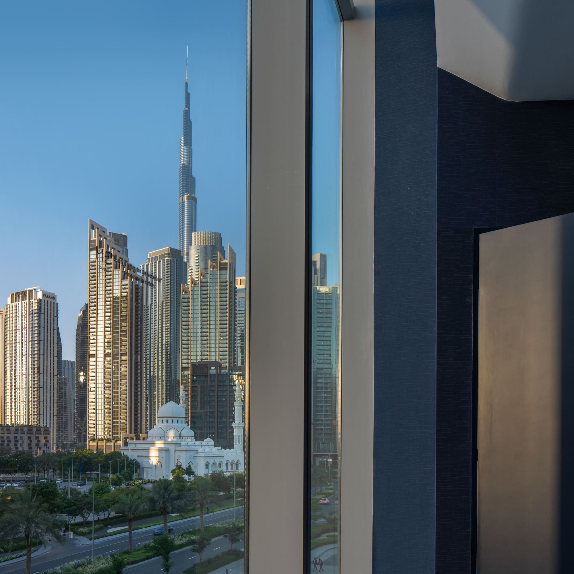 a view of a city from a window