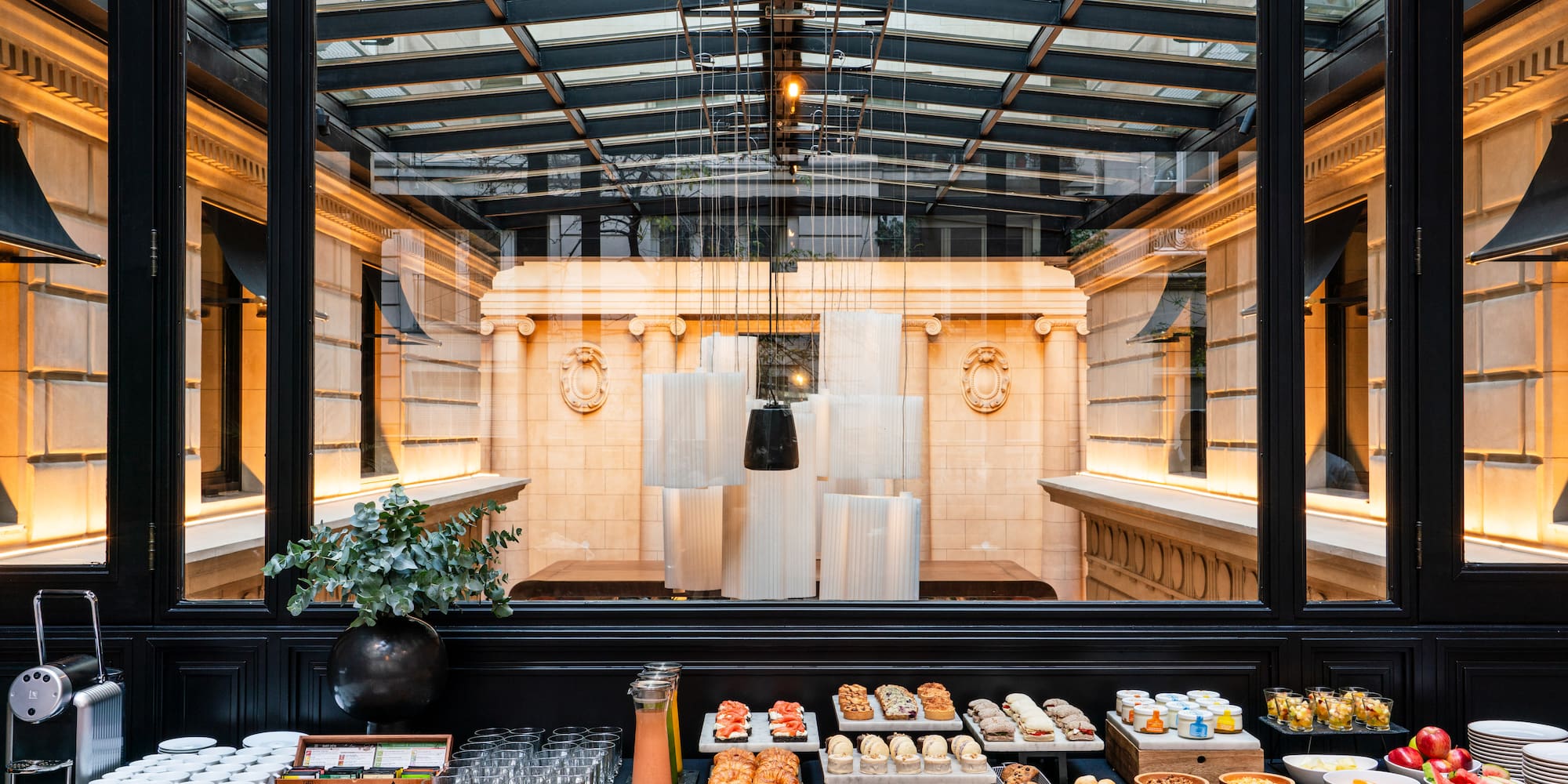 a table with food on it