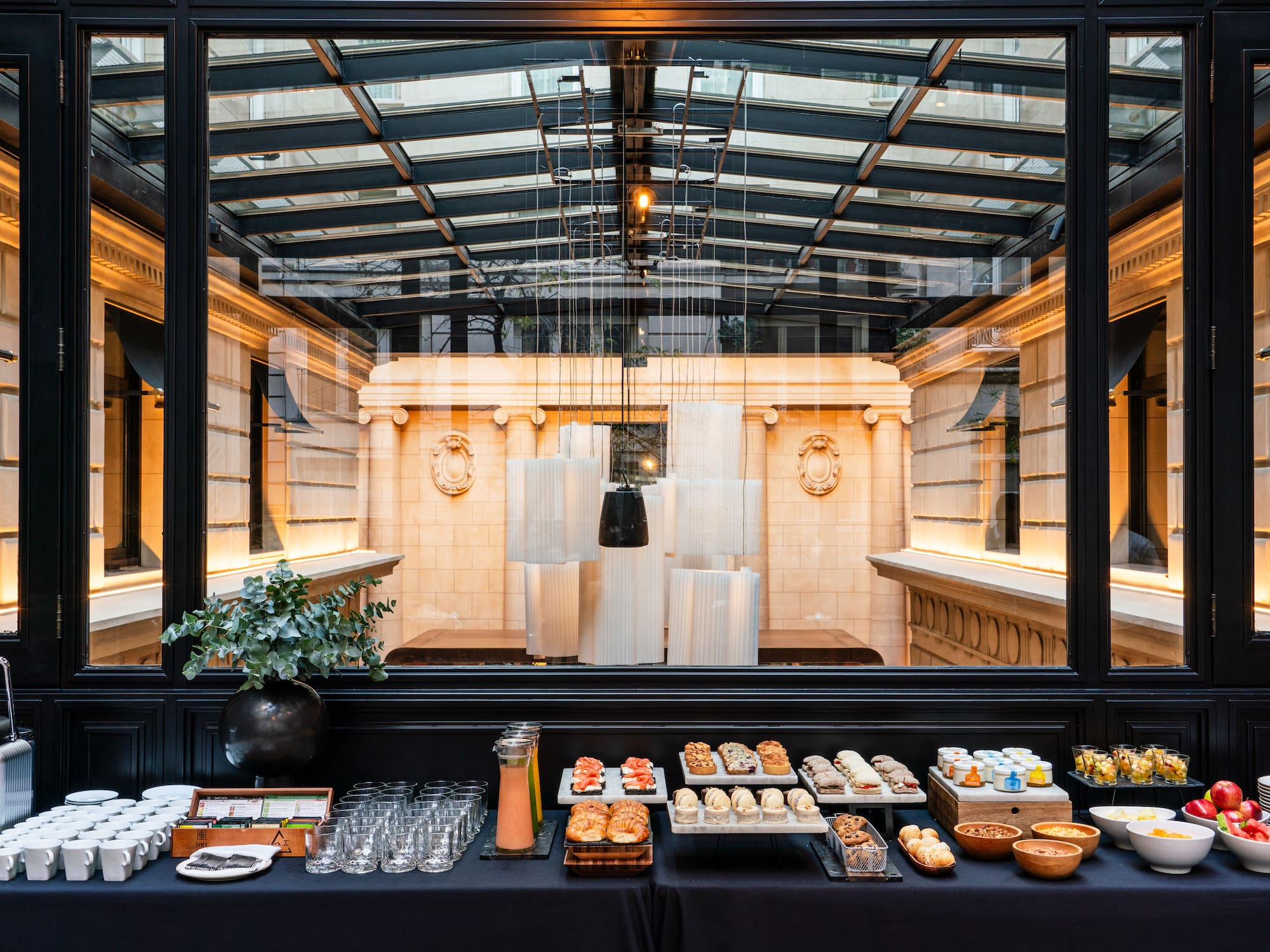 a table with food on it