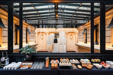 a table with food on it