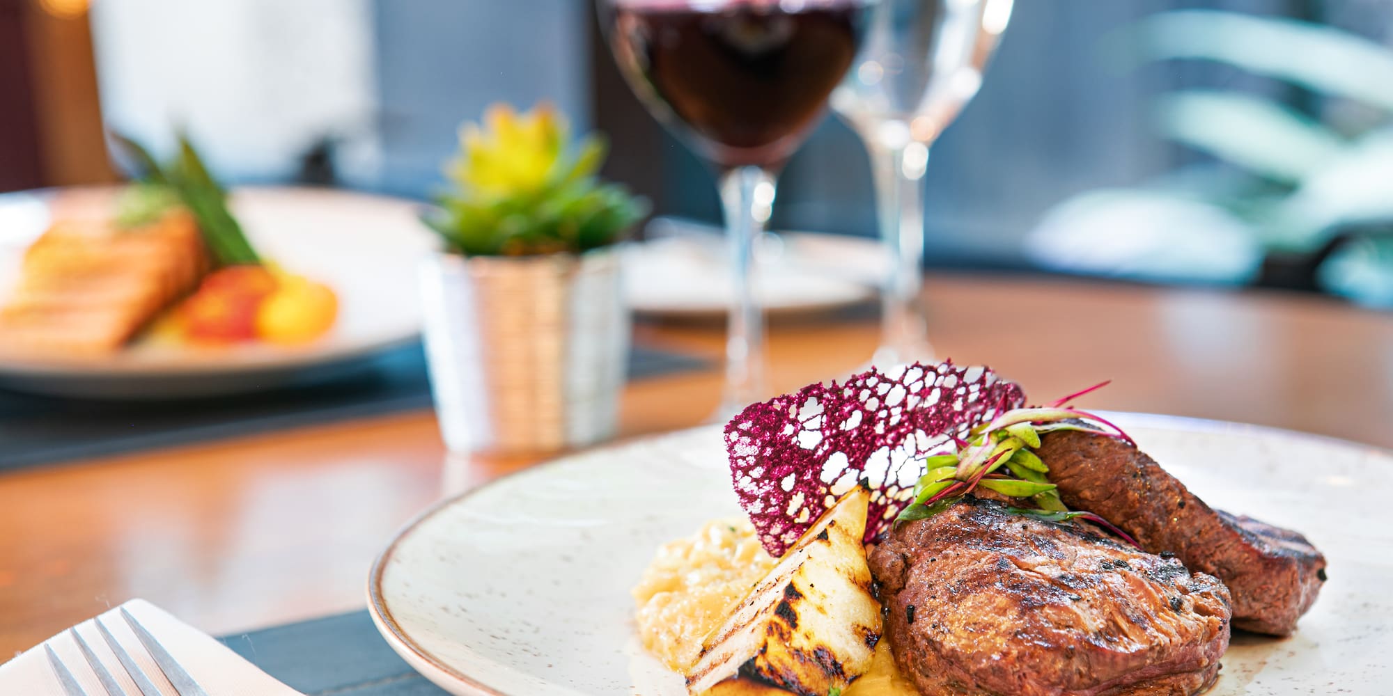 a plate of food on a table