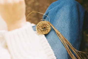 a close up of a woven object