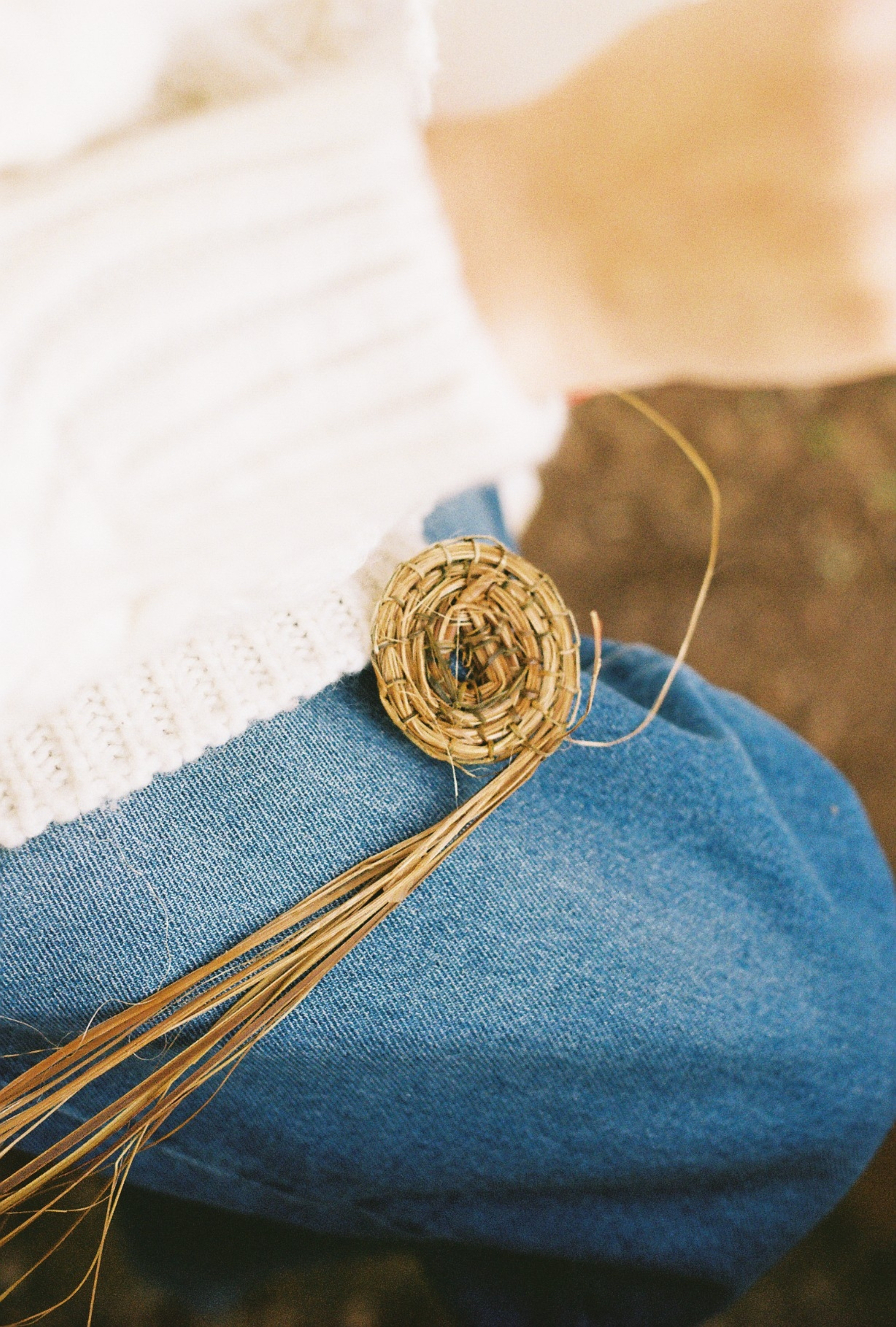 a close up of a woven object