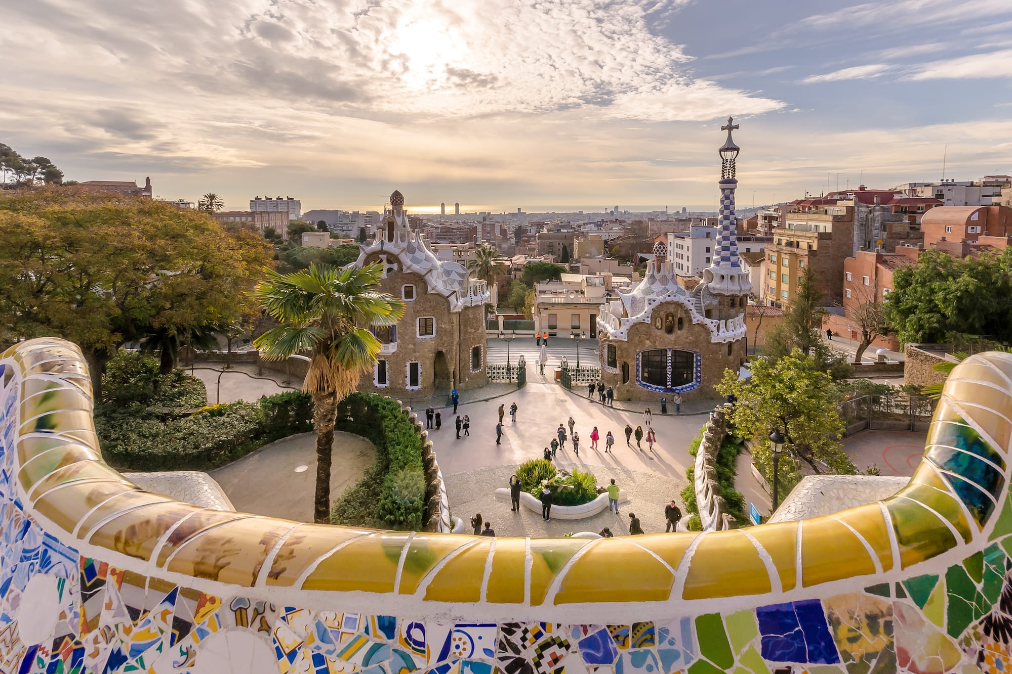 a group of people walking in a park