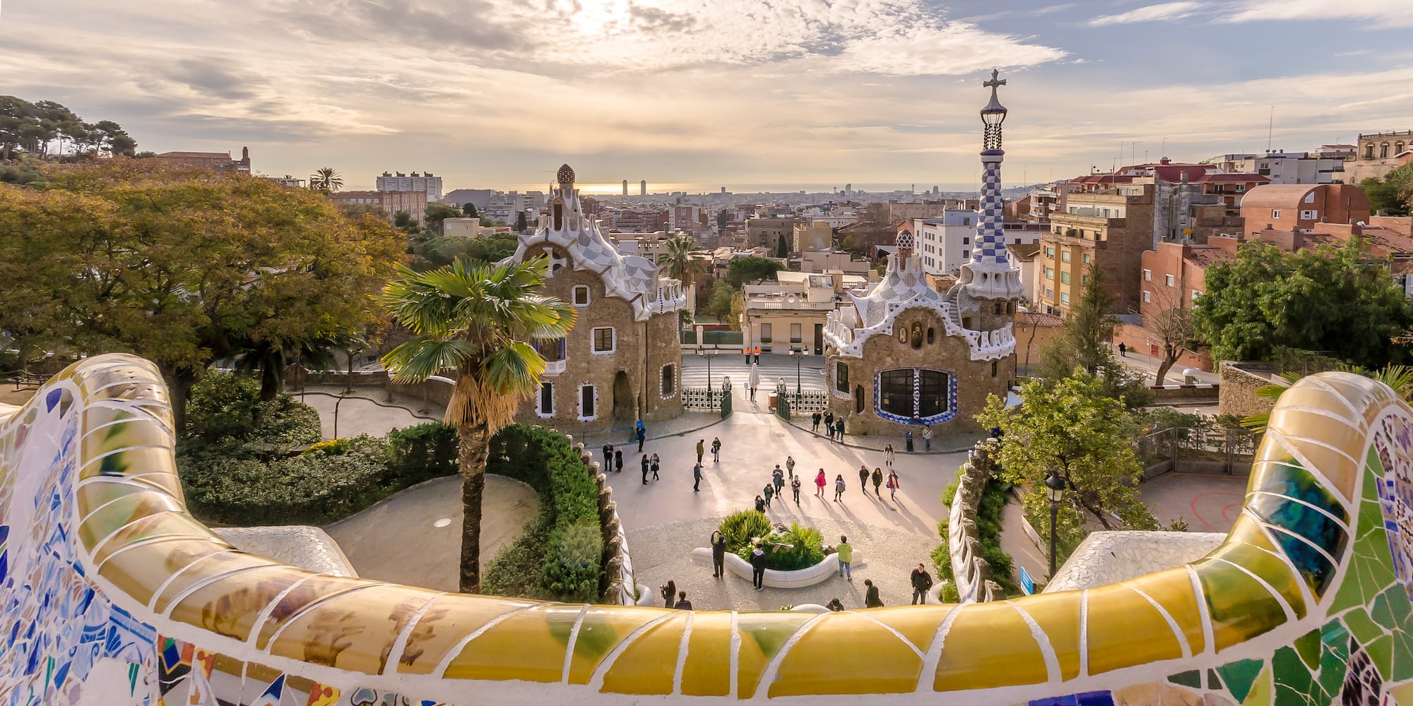 a group of people walking in a park