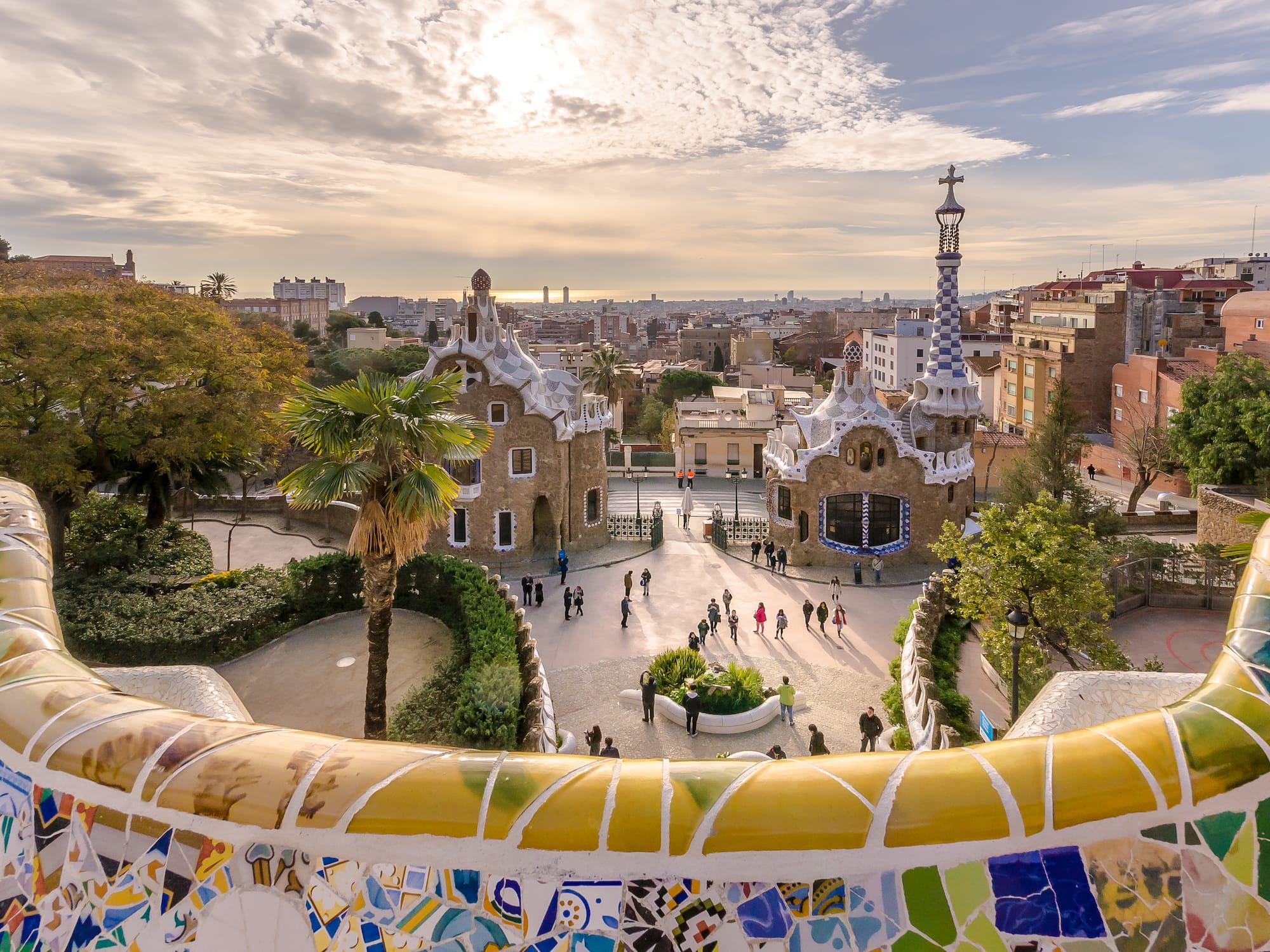 a group of people walking in a park