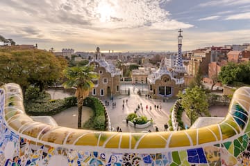 a group of people walking in a park