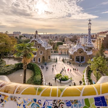 a group of people walking in a park
