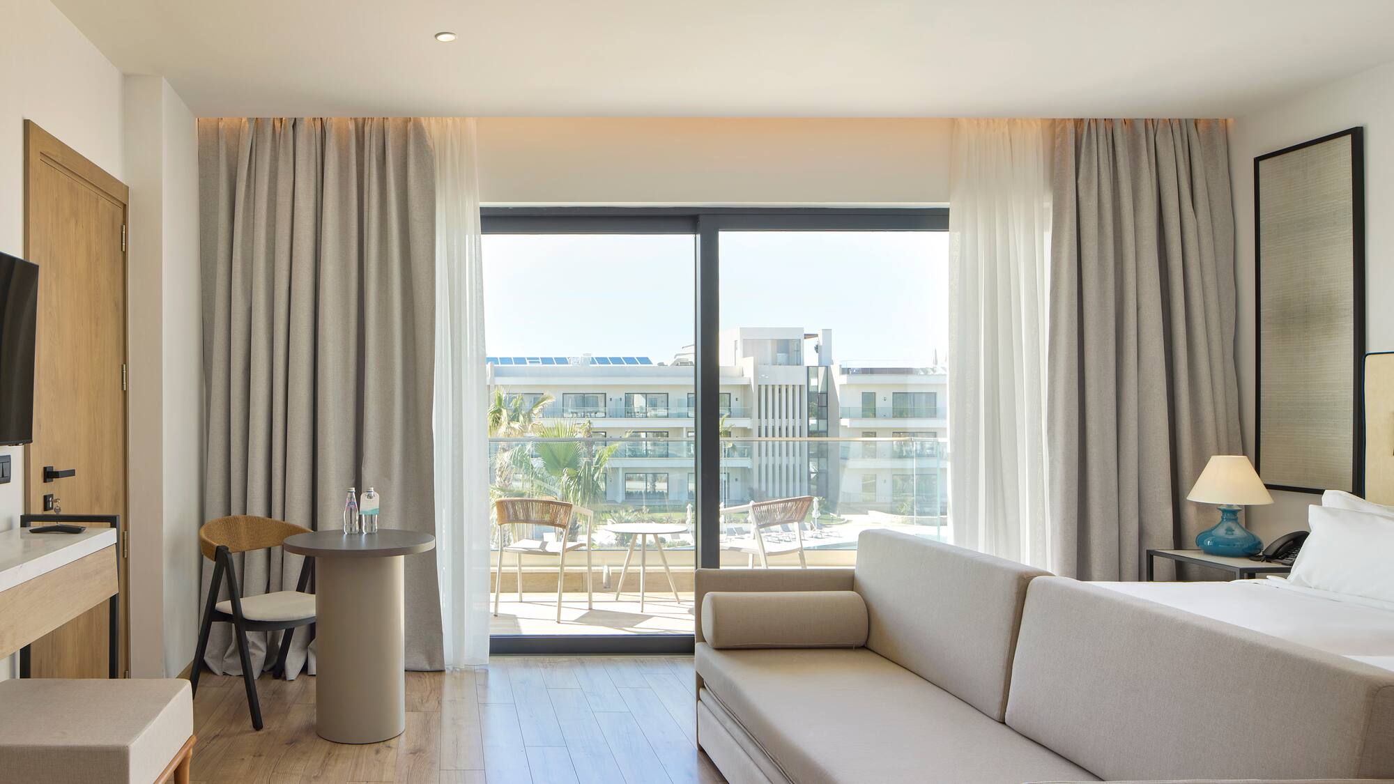 a room with a couch and a table