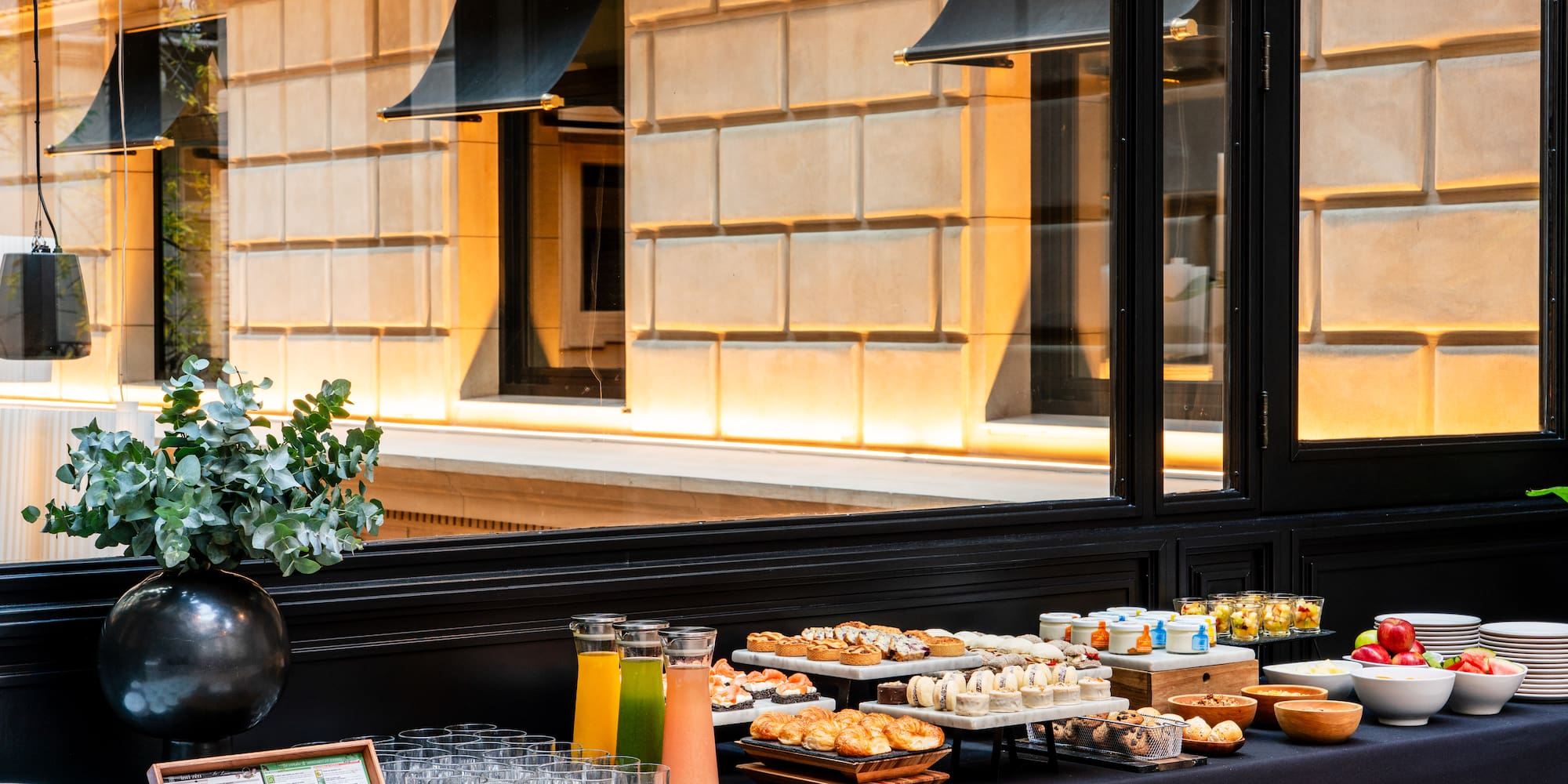 a table with food on it