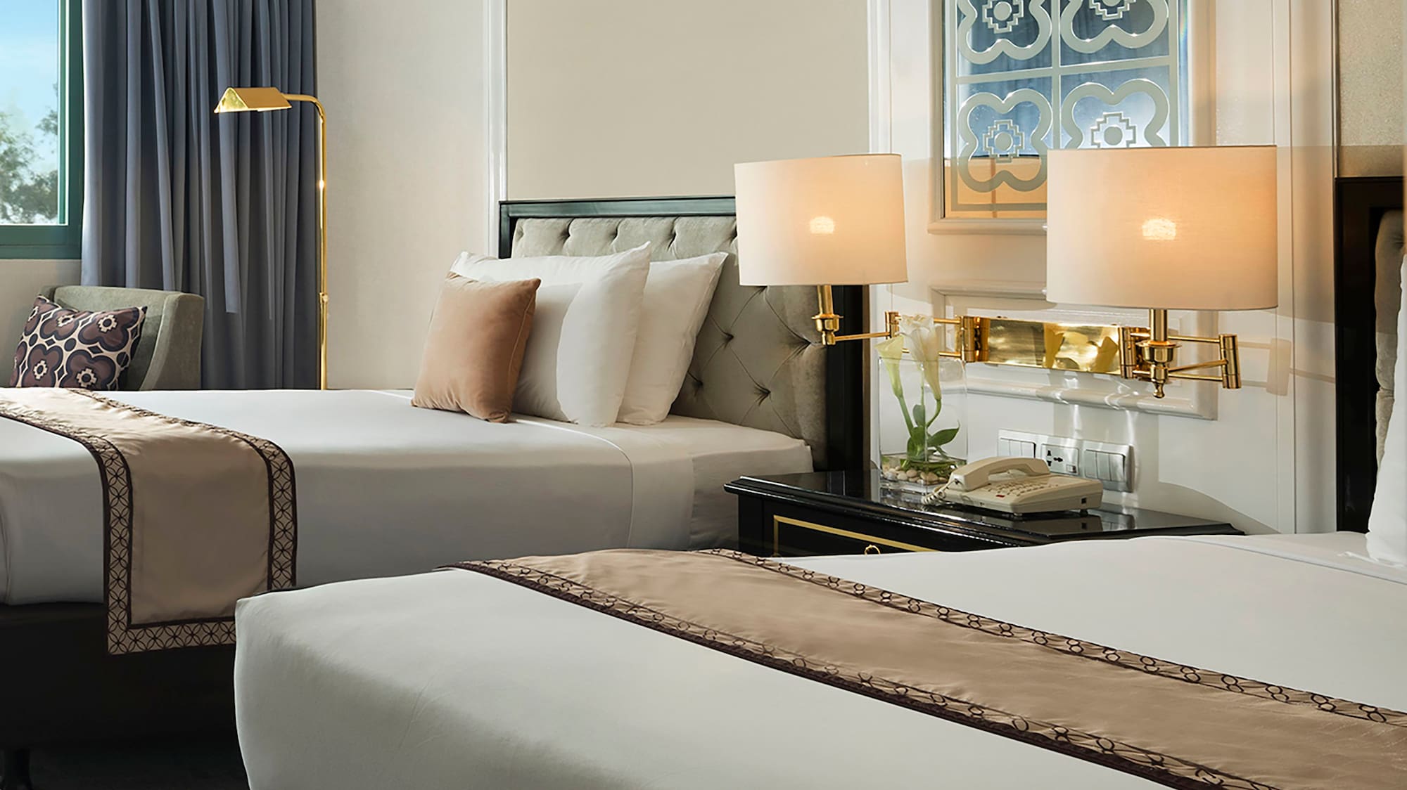 a room with two beds