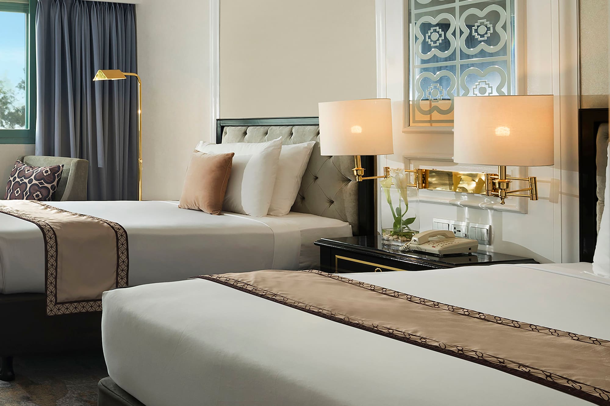 a room with two beds