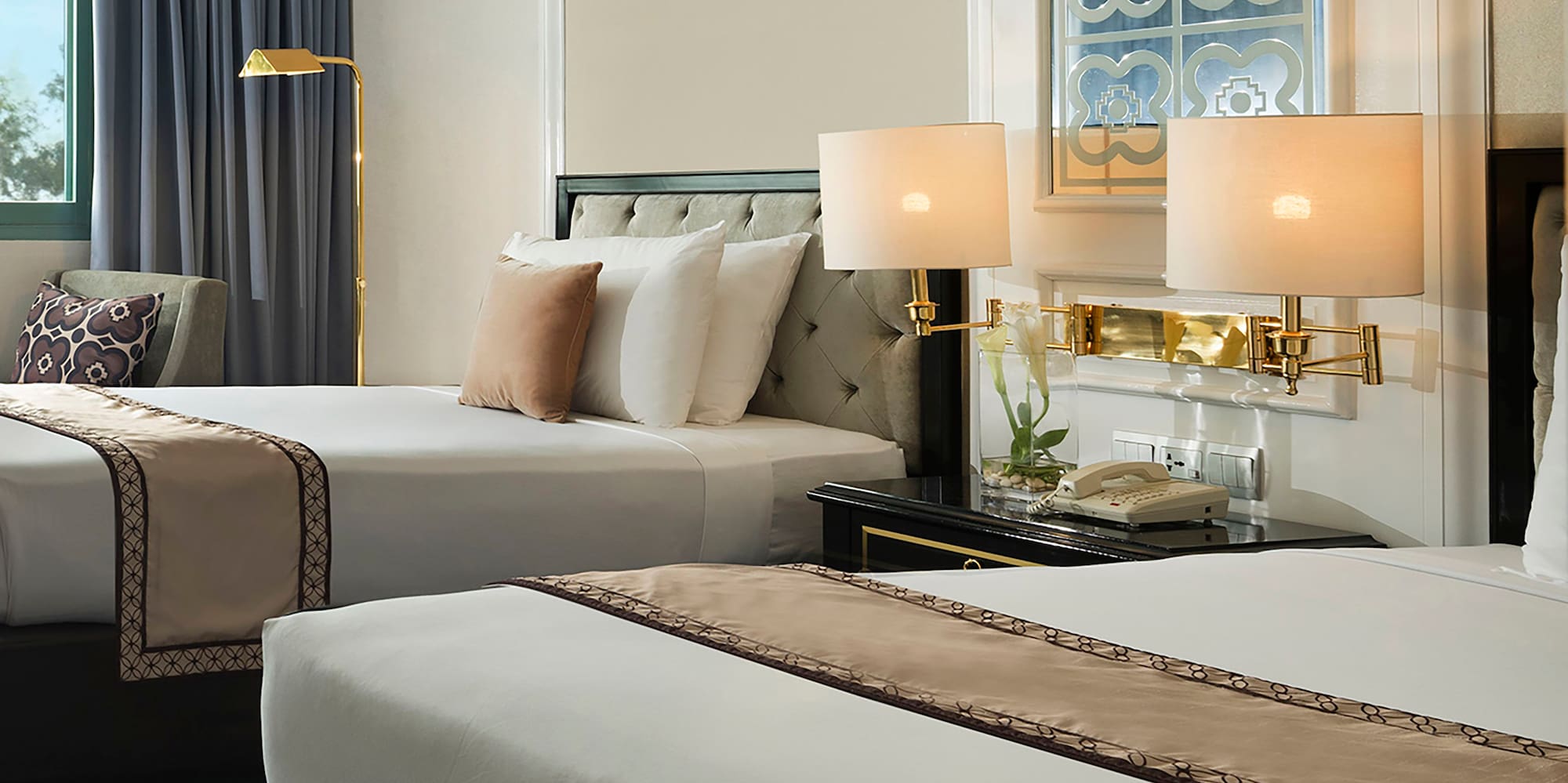 a room with two beds